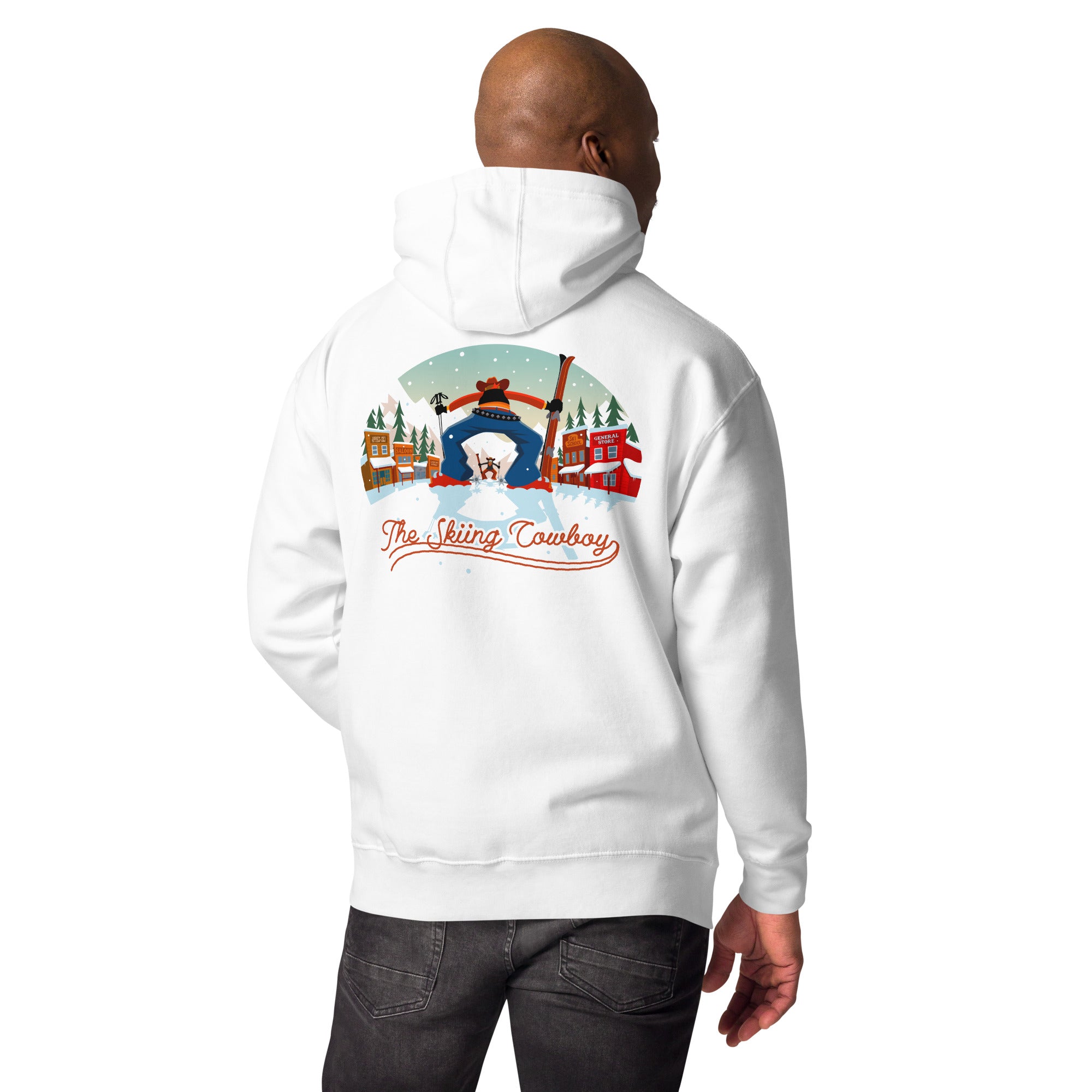 Sweat à capuche unisexe en coton Ski Fight at OK Corral (face & dos)