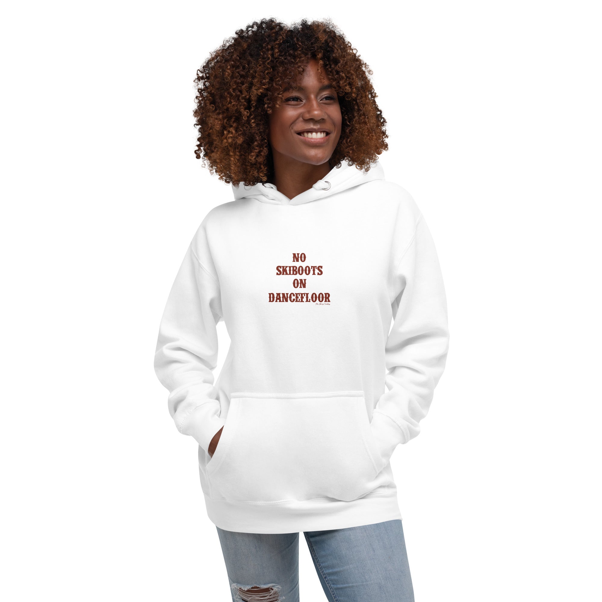 Unisex Cotton Hoodie No Skiboots on Dancefloor on light colors