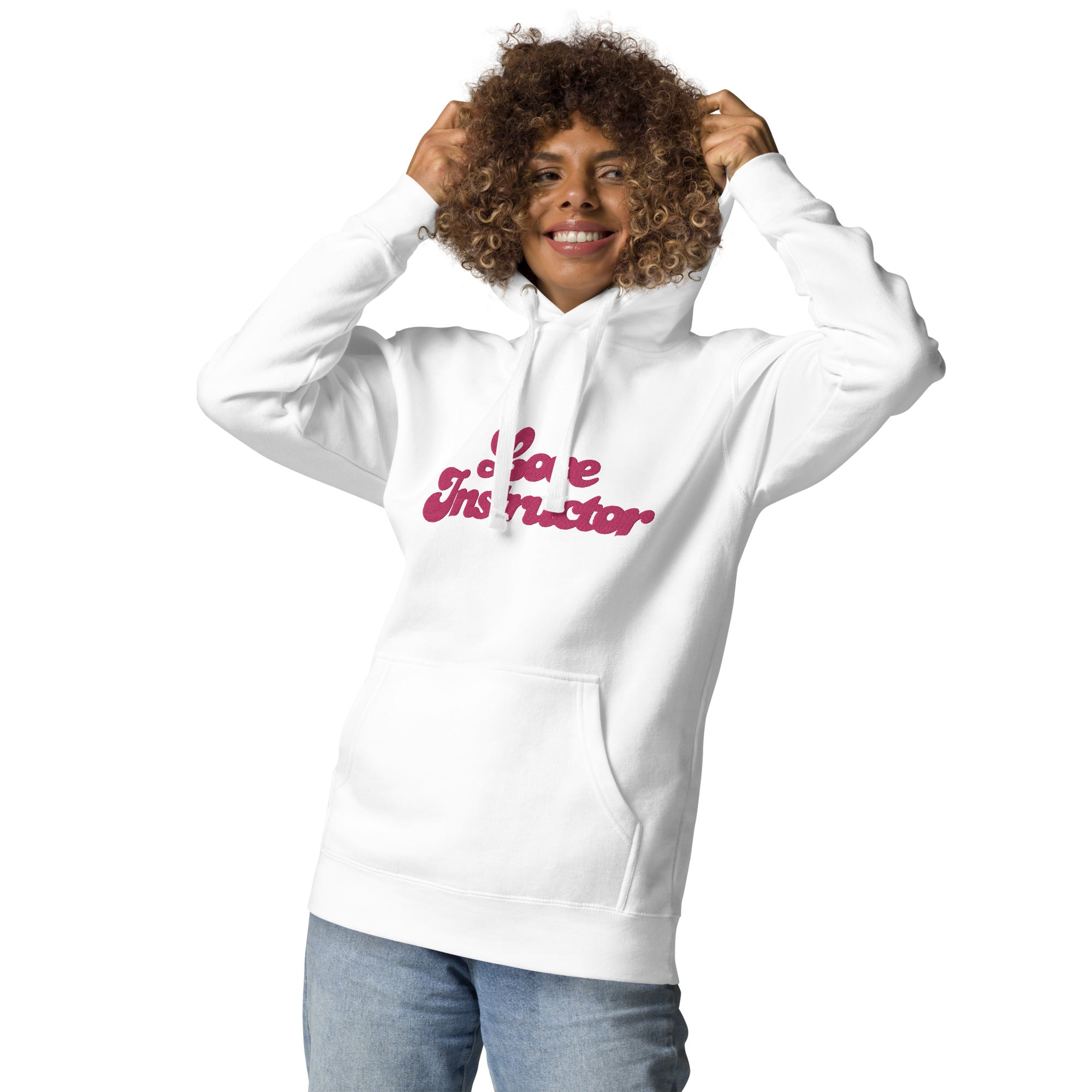 Sweat à capuche unisexe en coton Love Instructor grand motif brodé