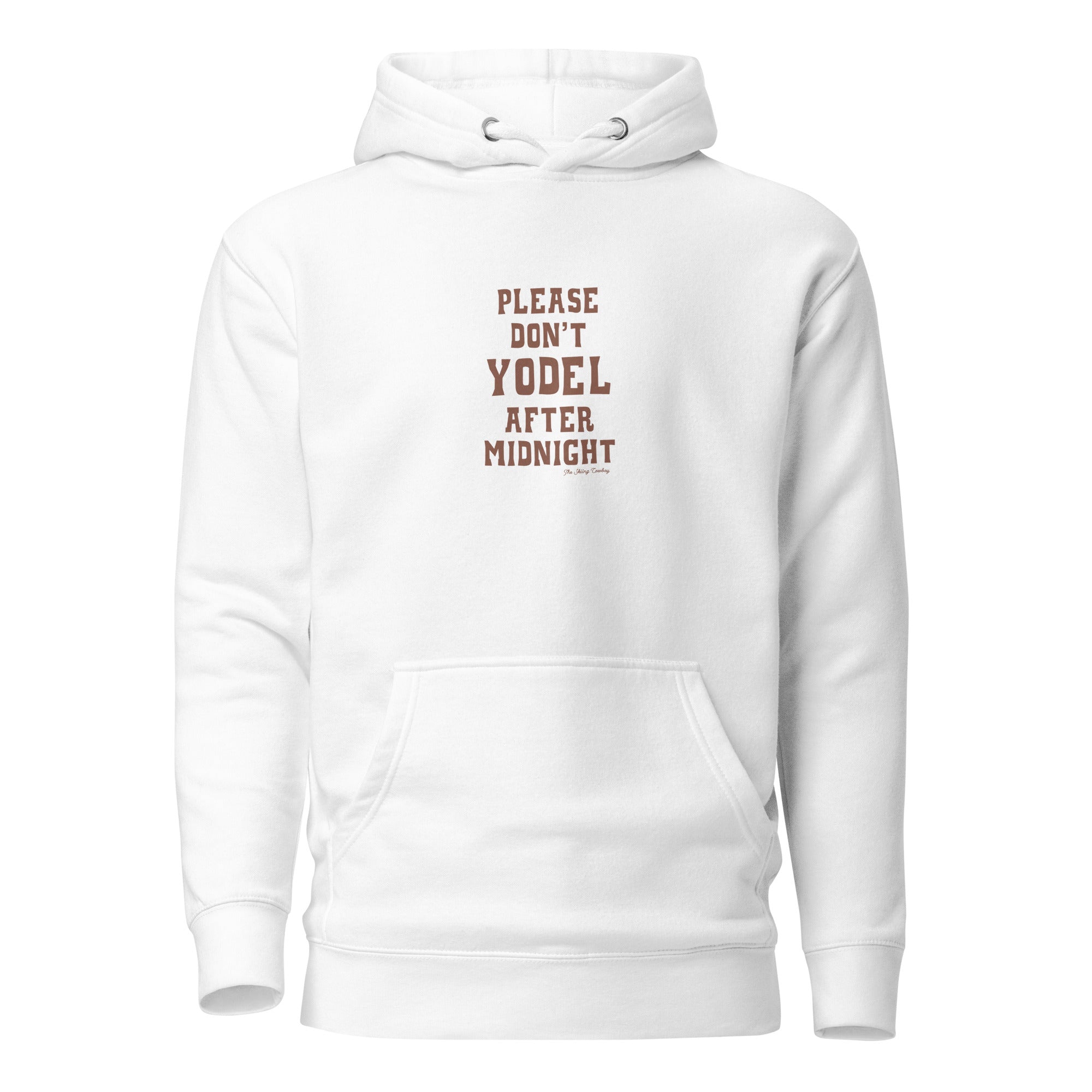 Unisex Cotton Hoodie Don't Yodel After Midnight on light colors