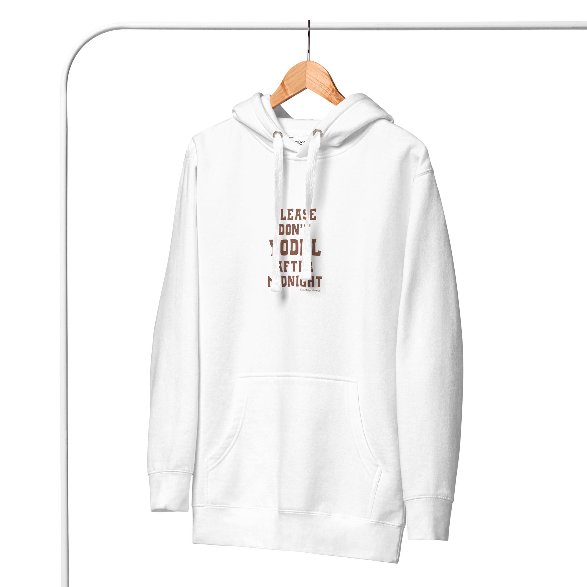 Unisex Cotton Hoodie Don't Yodel After Midnight on light colors