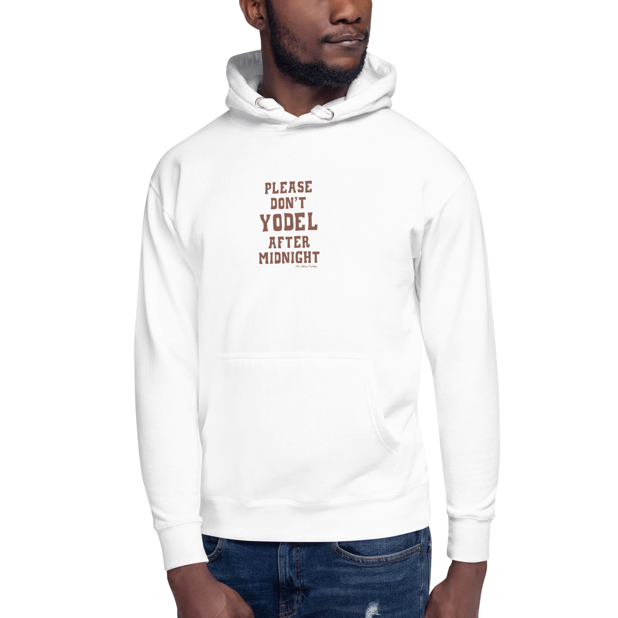 Unisex Cotton Hoodie Don't Yodel After Midnight on light colors