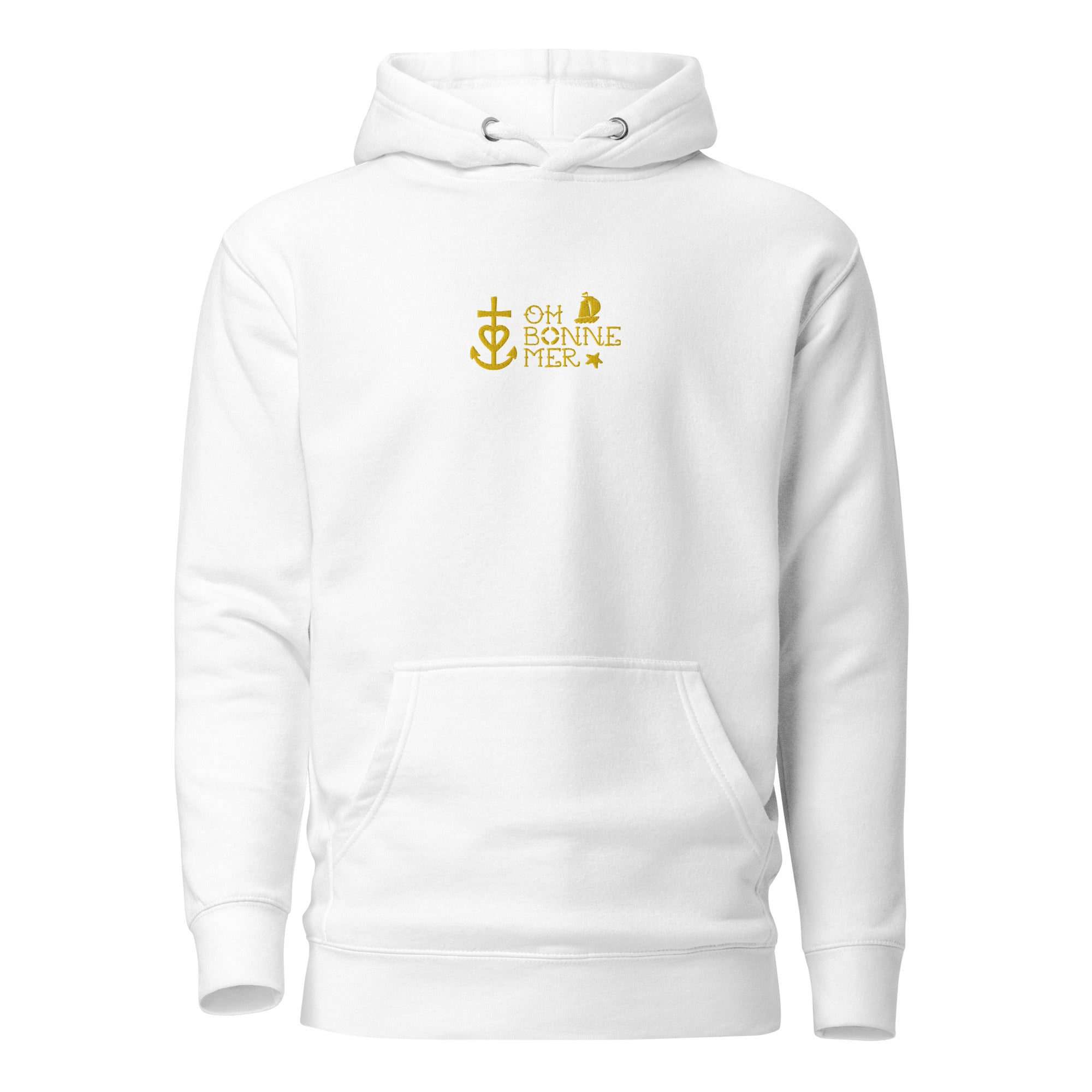 Sweat à capuche unisexe en coton Oh Bonne Mer 2 brodé sur couleurs claires