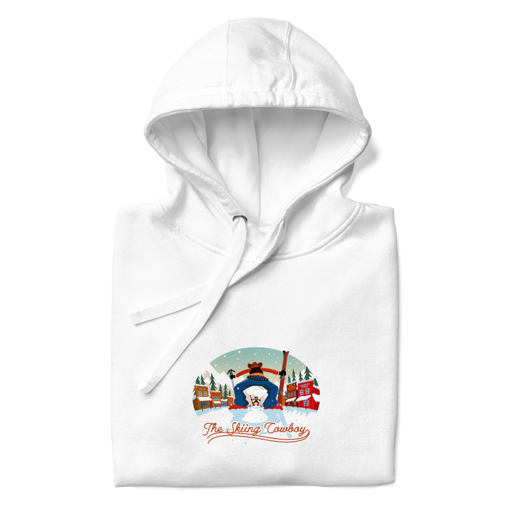 Sweat à capuche unisexe en coton Ski Fight at OK Corral (face & dos)