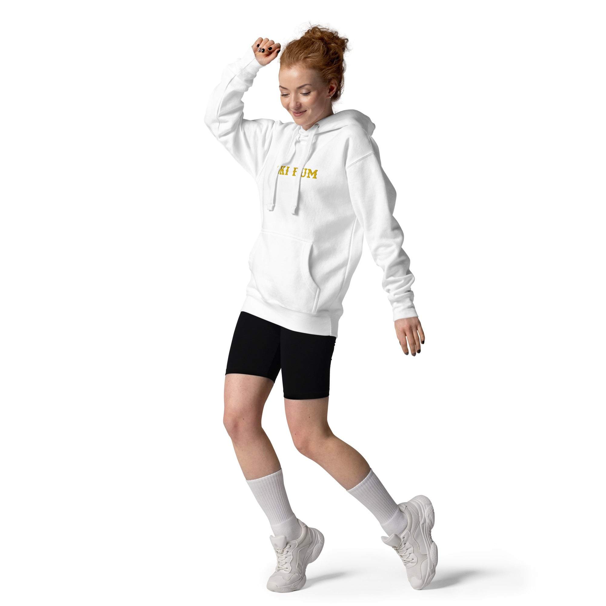 Sweat à capuche unisexe en coton Ski Bum Gold brodé