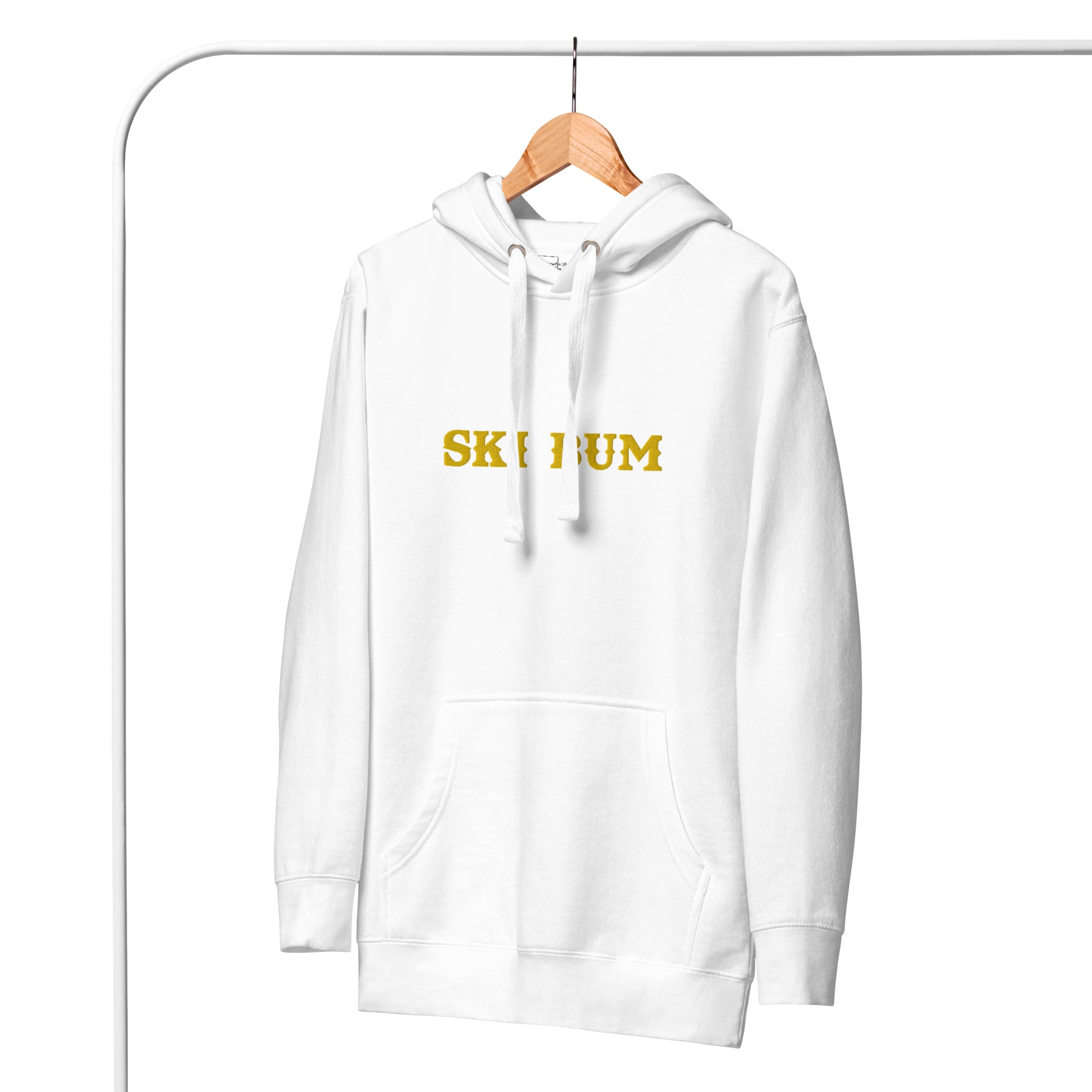 Sweat à capuche unisexe en coton Ski Bum Gold brodé