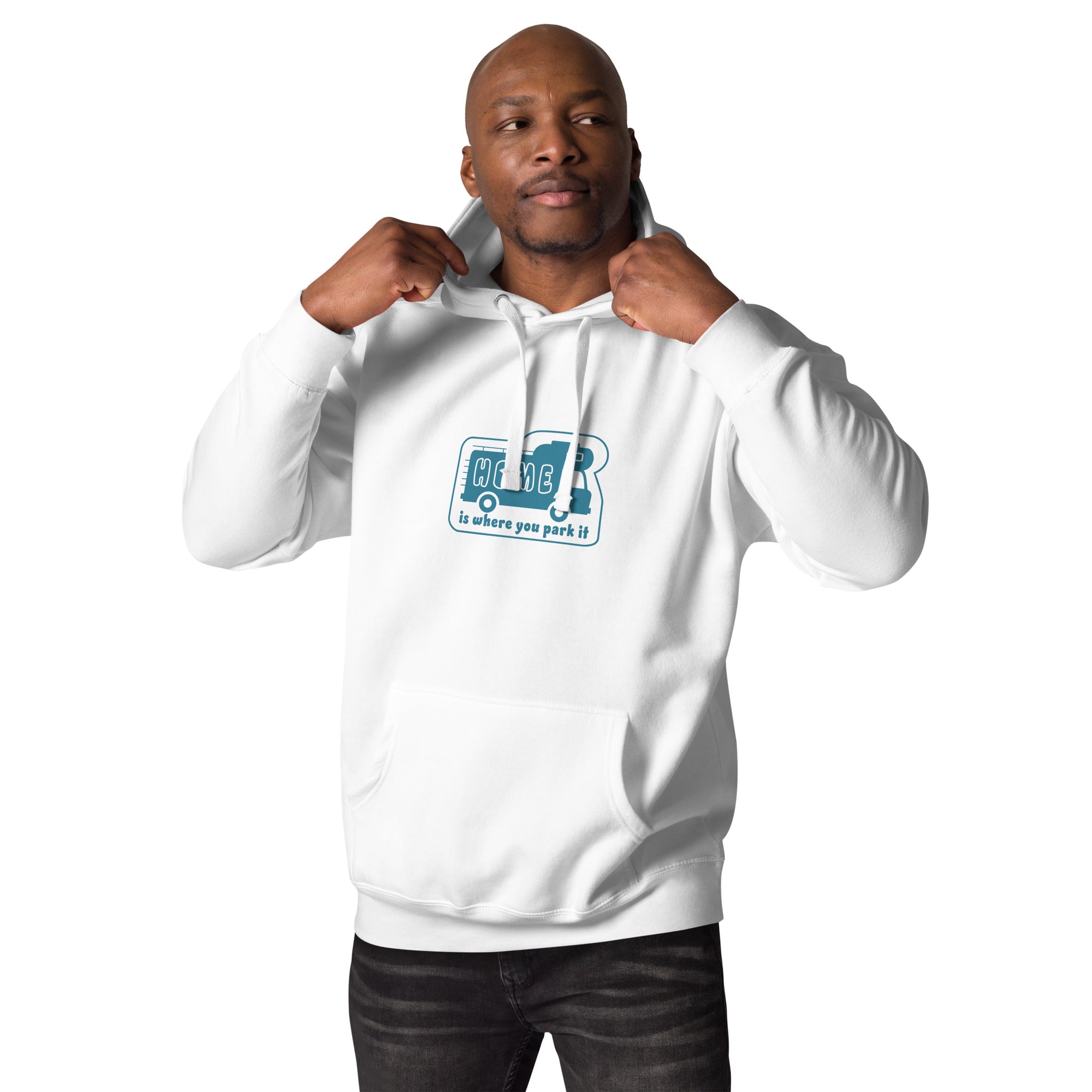 Unisex Cotton Hoodie Blue Camper Van Home is where you park it