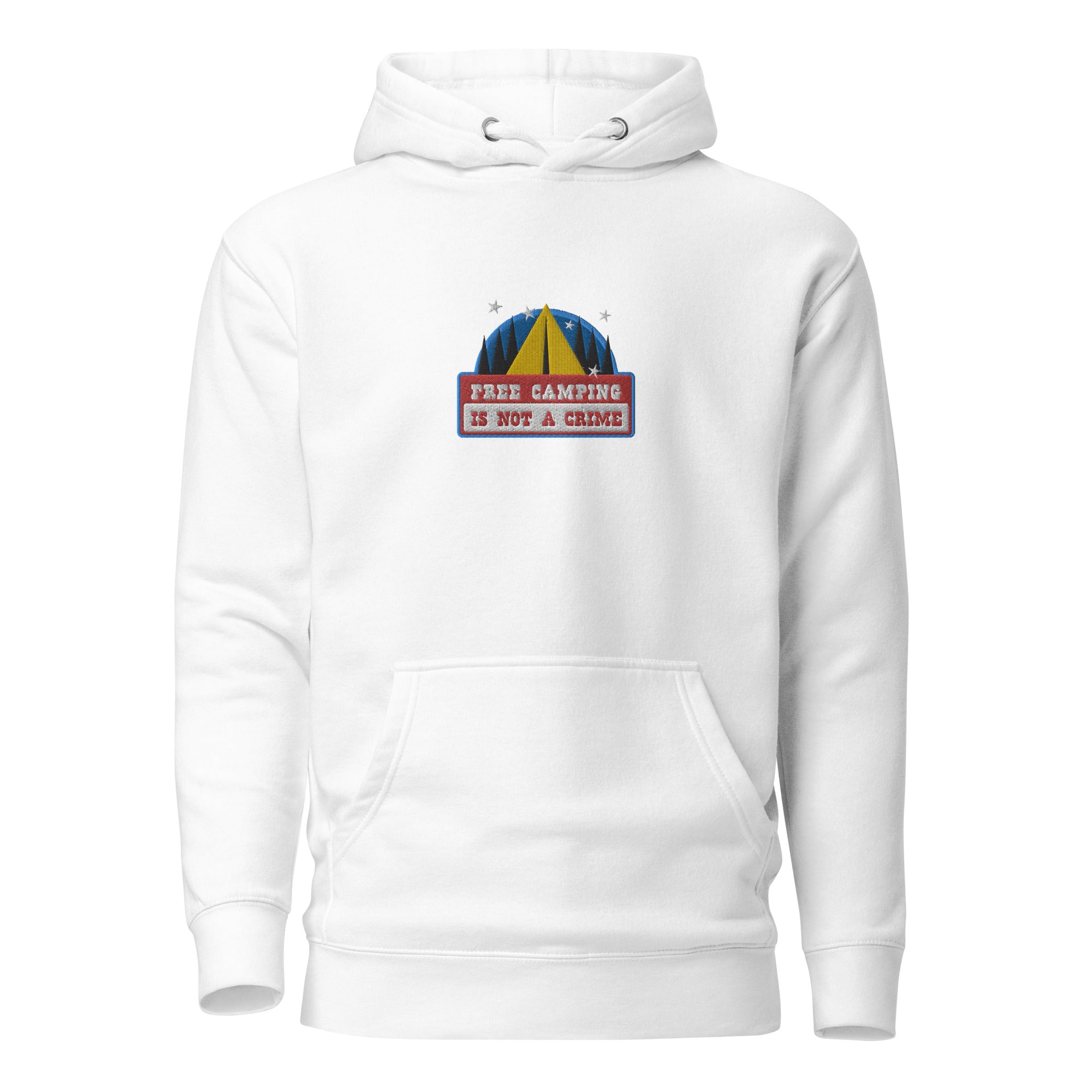 Unisex Cotton Hoodie Free camping is not a crime graphic embroidered pattern