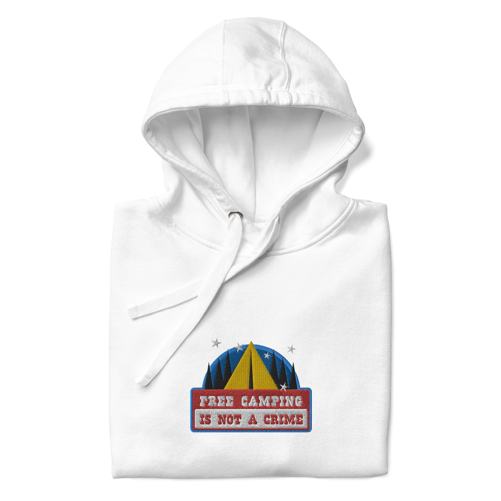 Unisex Cotton Hoodie Free camping is not a crime graphic embroidered pattern