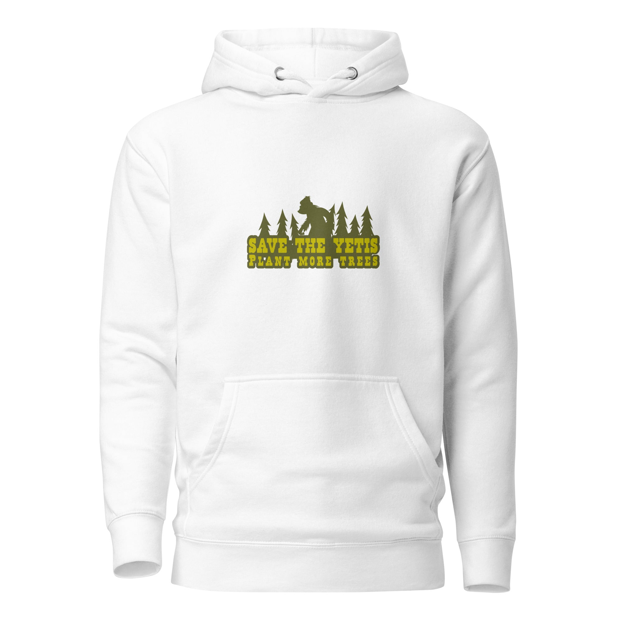 Sweat à capuche unisexe en coton Save the Yetis, Plant more Trees