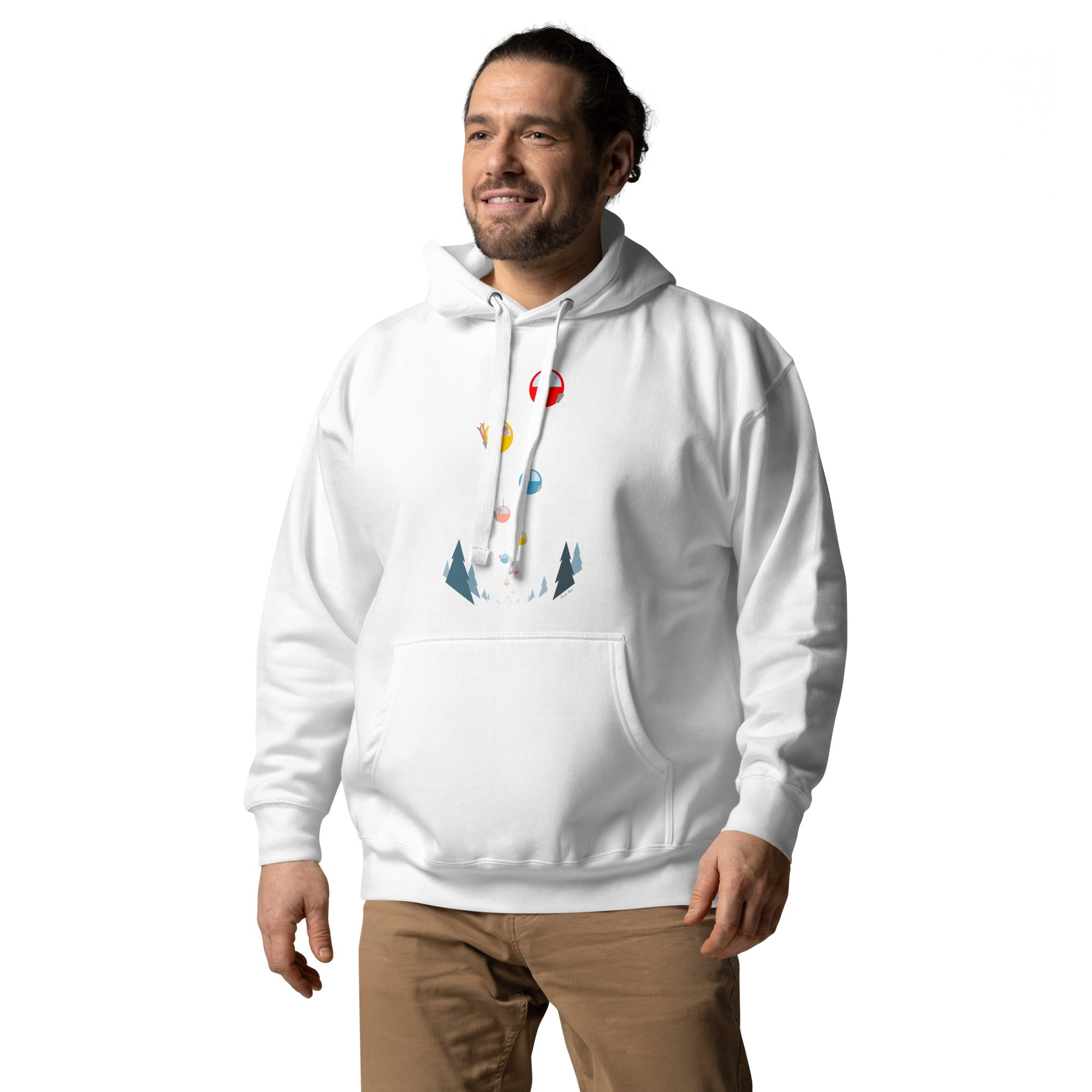 Sweat à capuche unisexe en coton Gondolas in the mist (face & dos)