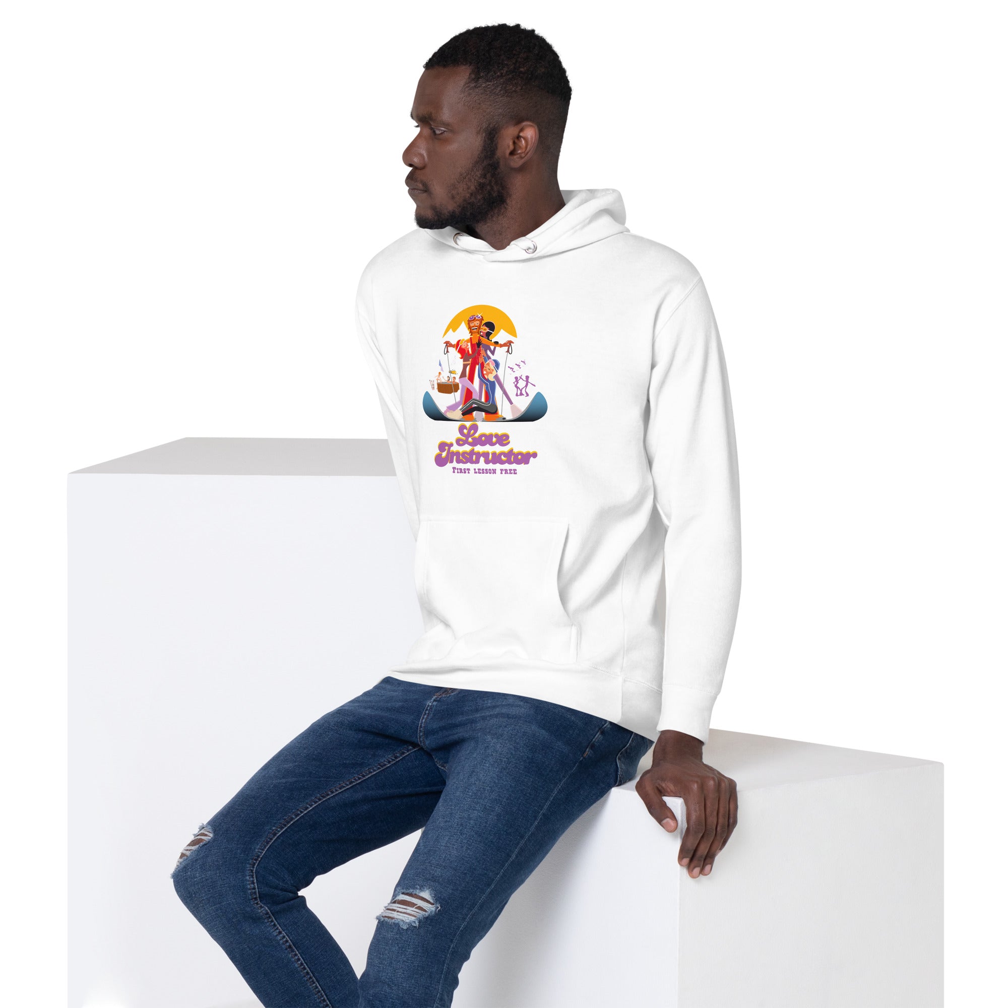 Sweat à capuche unisexe en coton Love Instructor First Lesson free