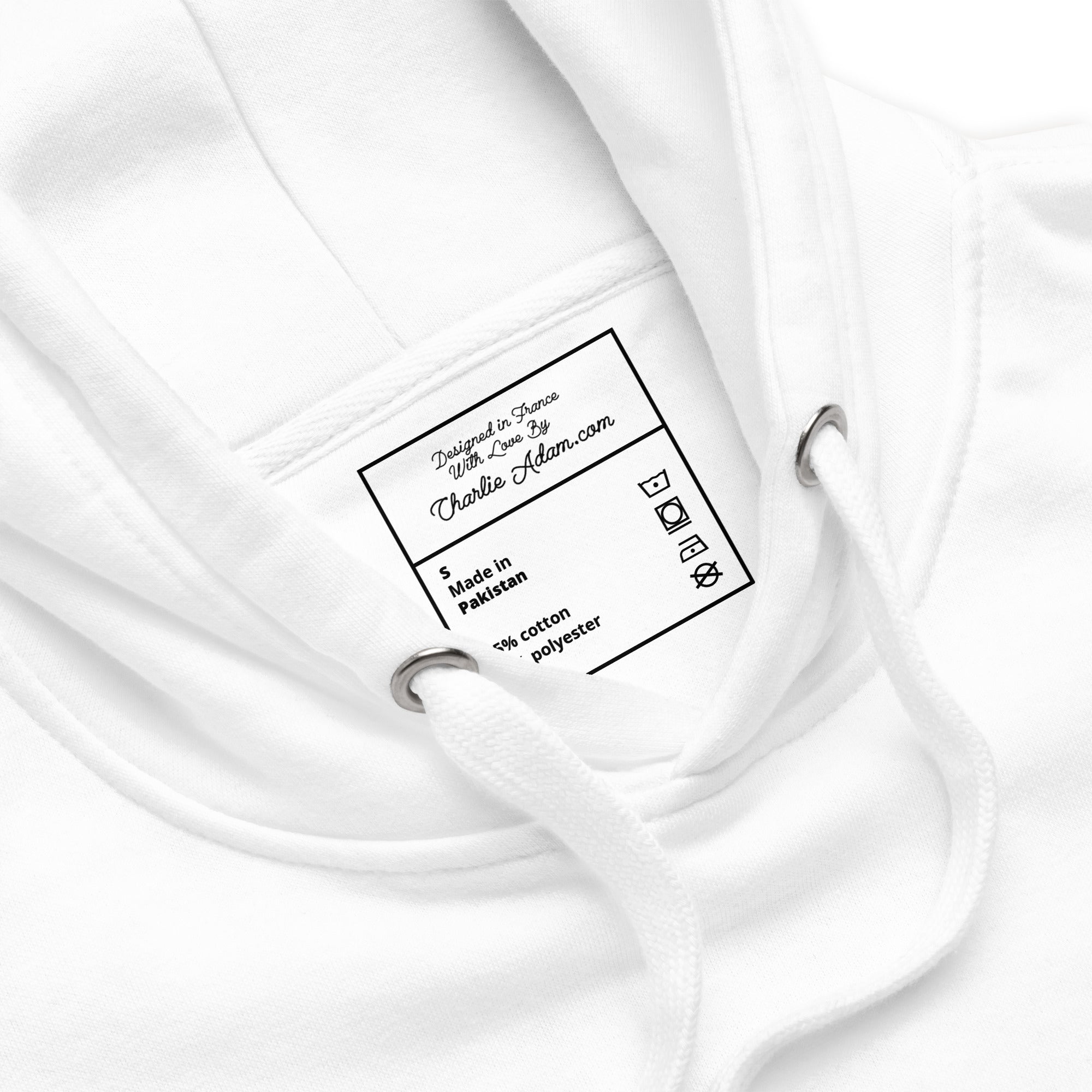 Sweat à capuche unisexe en coton Ski Bum texte foncé (face & dos)