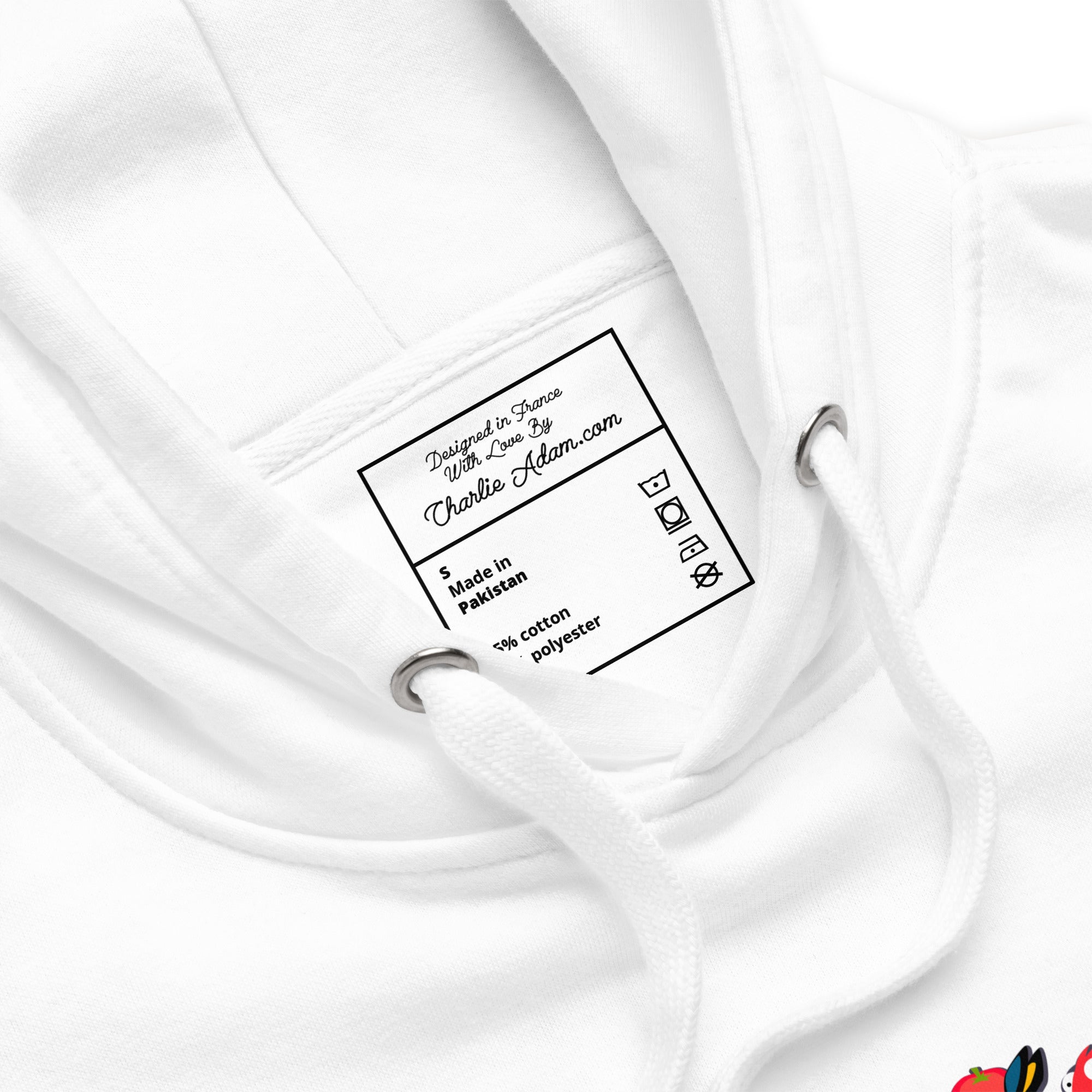 Sweat à capuche unisexe en coton Make Bouillabaisse Not War (face & dos)