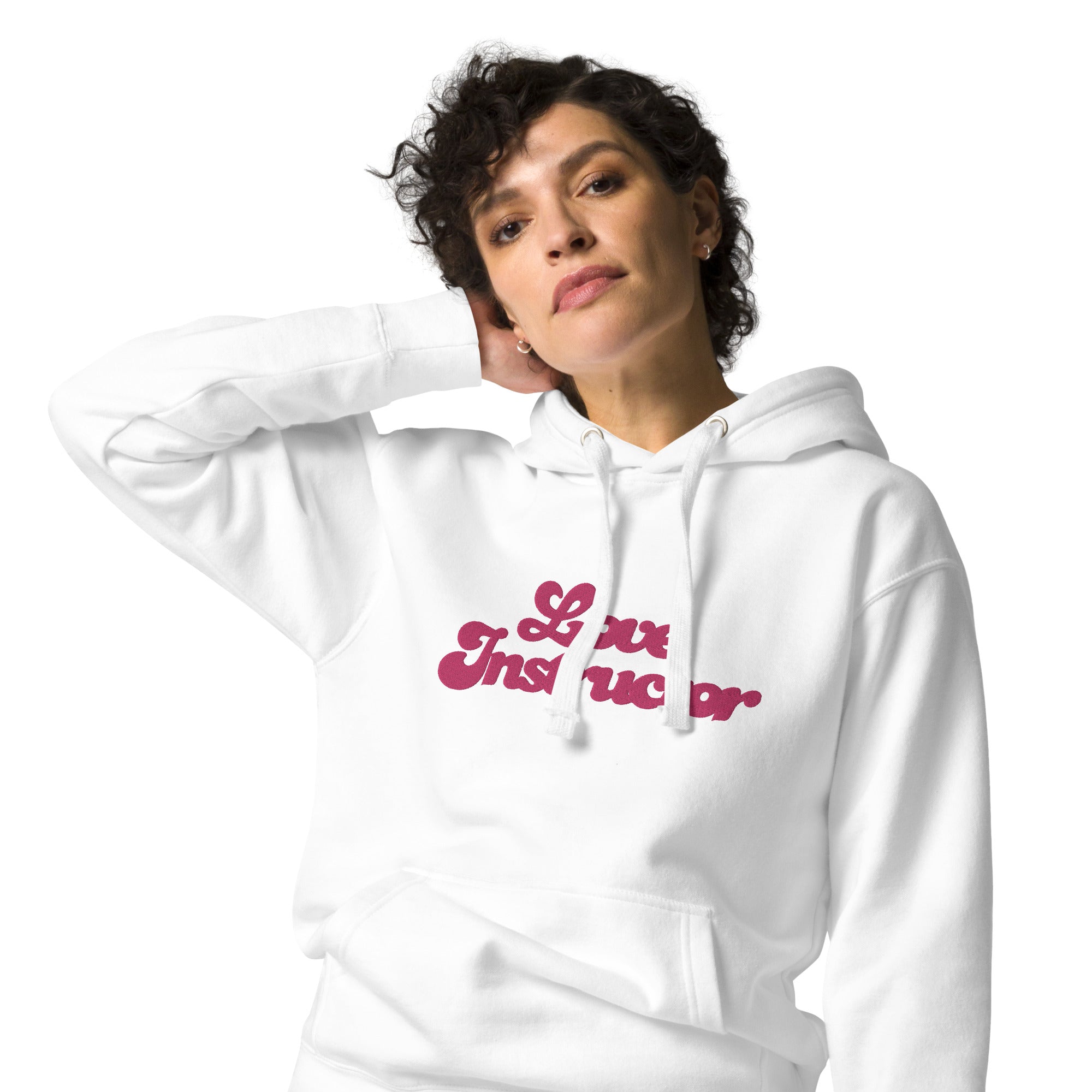 Sweat à capuche unisexe en coton Love Instructor grand motif brodé