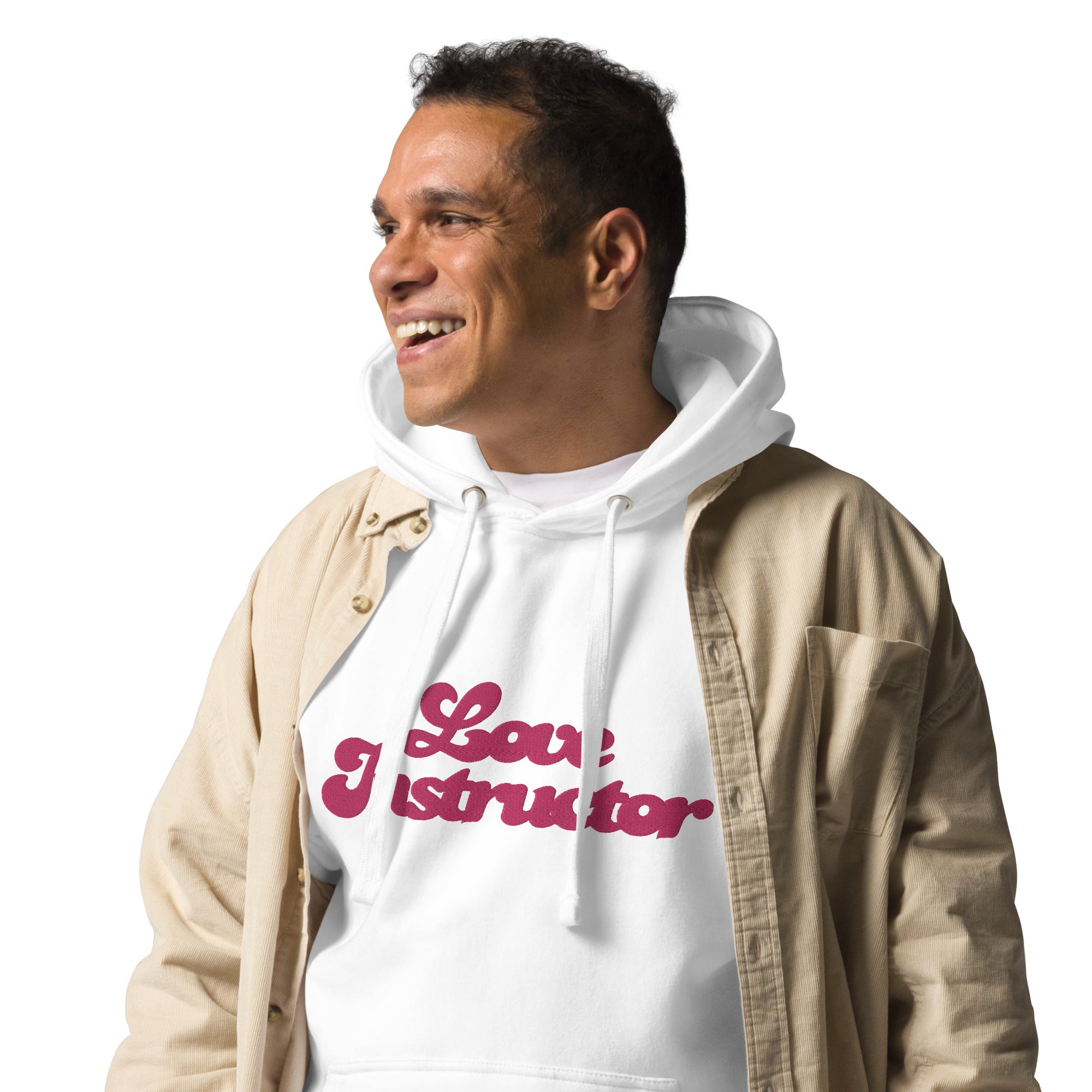 Sweat à capuche unisexe en coton Love Instructor grand motif brodé