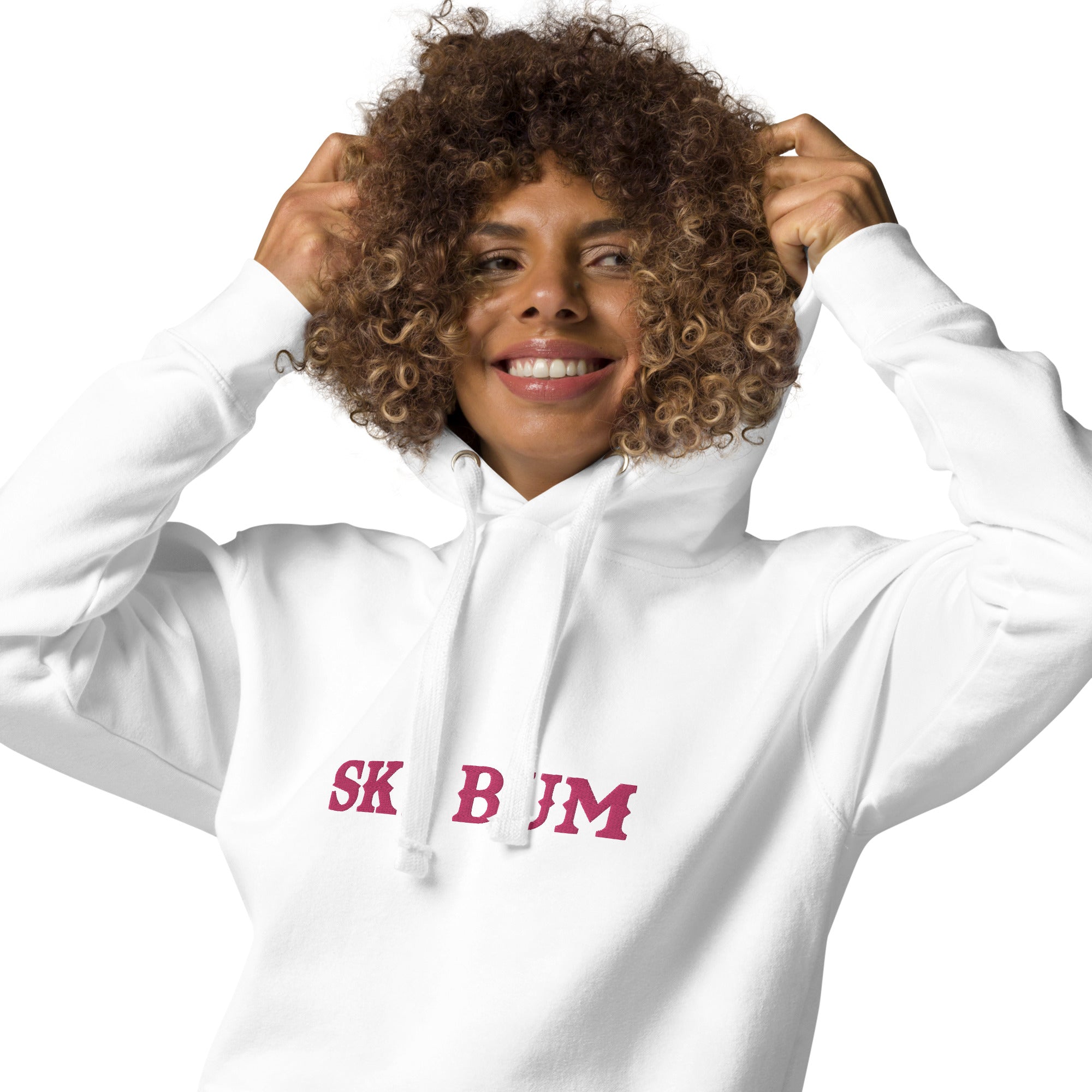 Sweat à capuche unisexe en coton Ski Bum Flamingo brodé