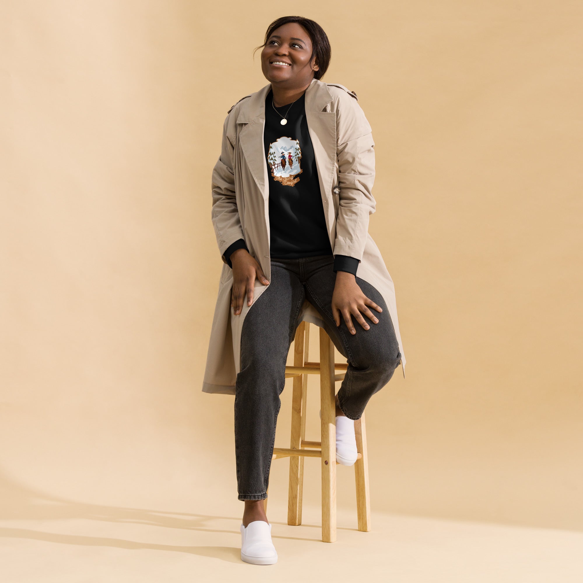 Sweatshirt premium unisexe The Skiing Cowgirl