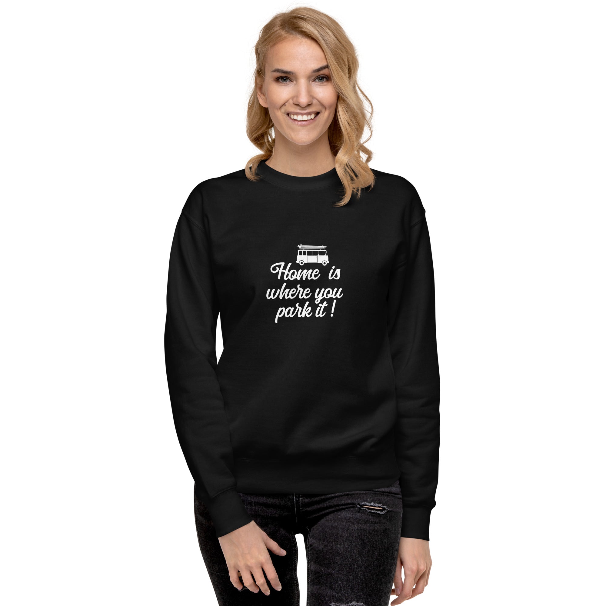 Sweatshirt premium unisexe White Surf Combi Home is where you park it