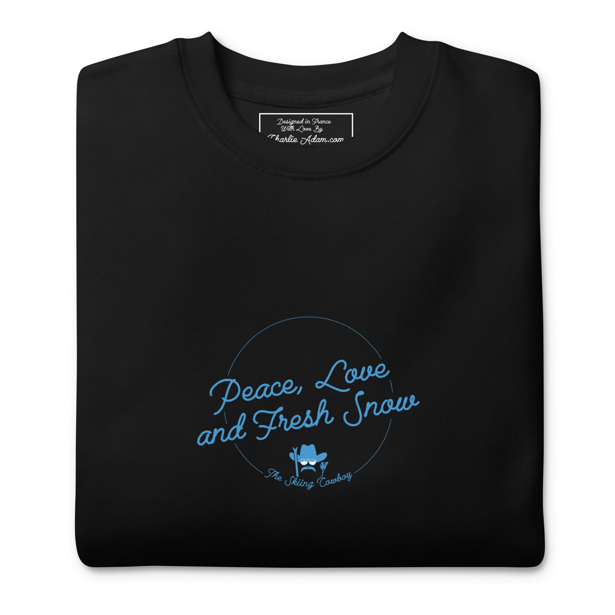 Unisex Premium Sweatshirt Peace, Love and Fresh Snow
