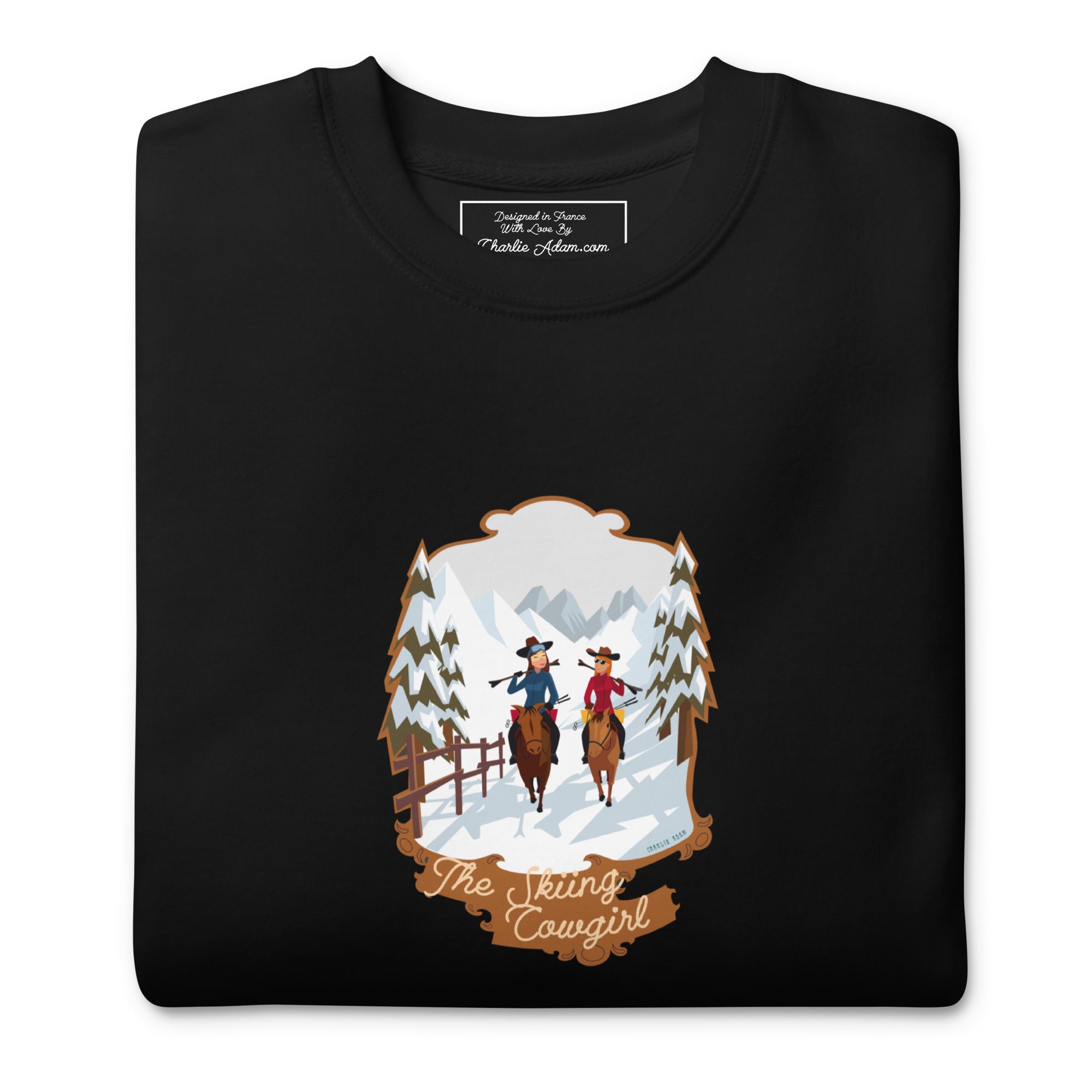 Sweatshirt premium unisexe The Skiing Cowgirl