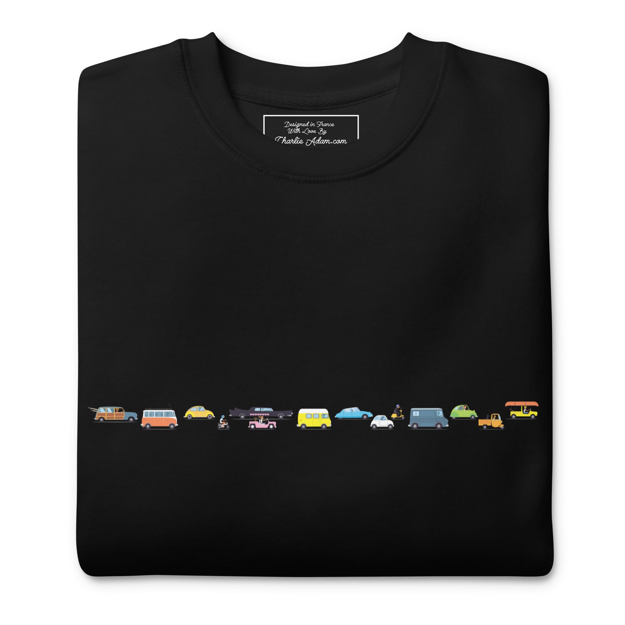 Sweatshirt premium unisexe Vintage Cars Traffic Jam