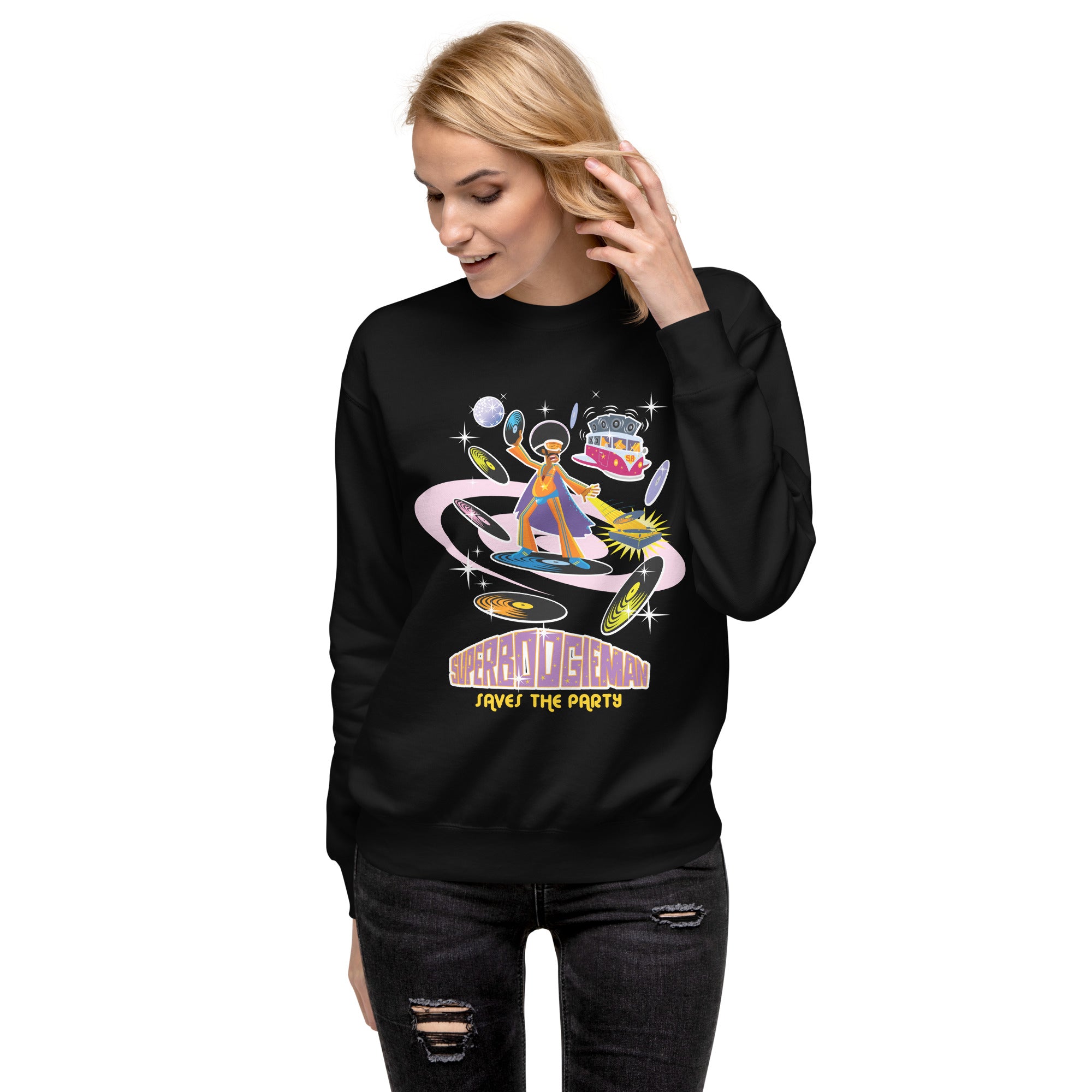 Unisex Premium Sweatshirt Superboogieman Saves the Party