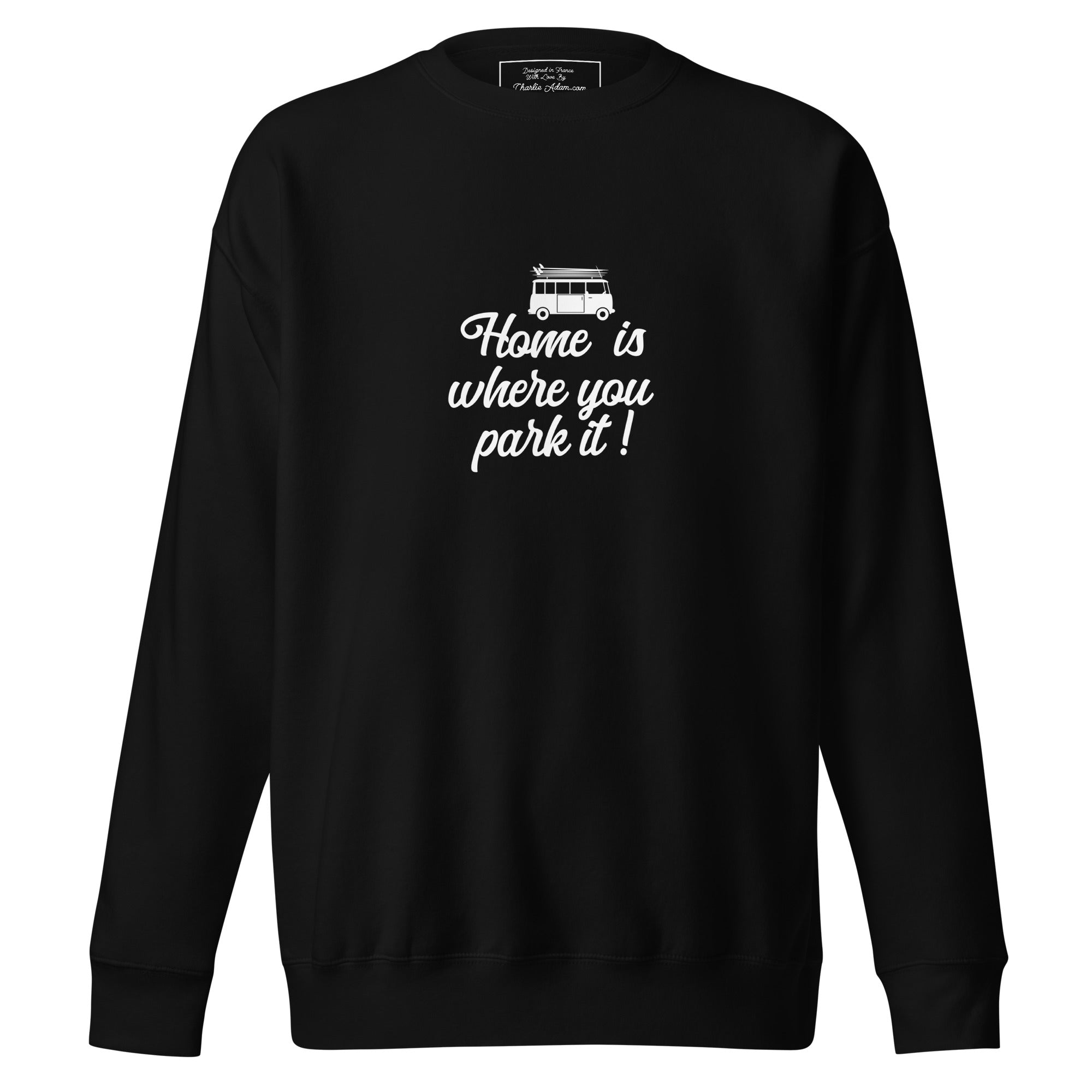 Sweatshirt premium unisexe White Surf Combi Home is where you park it
