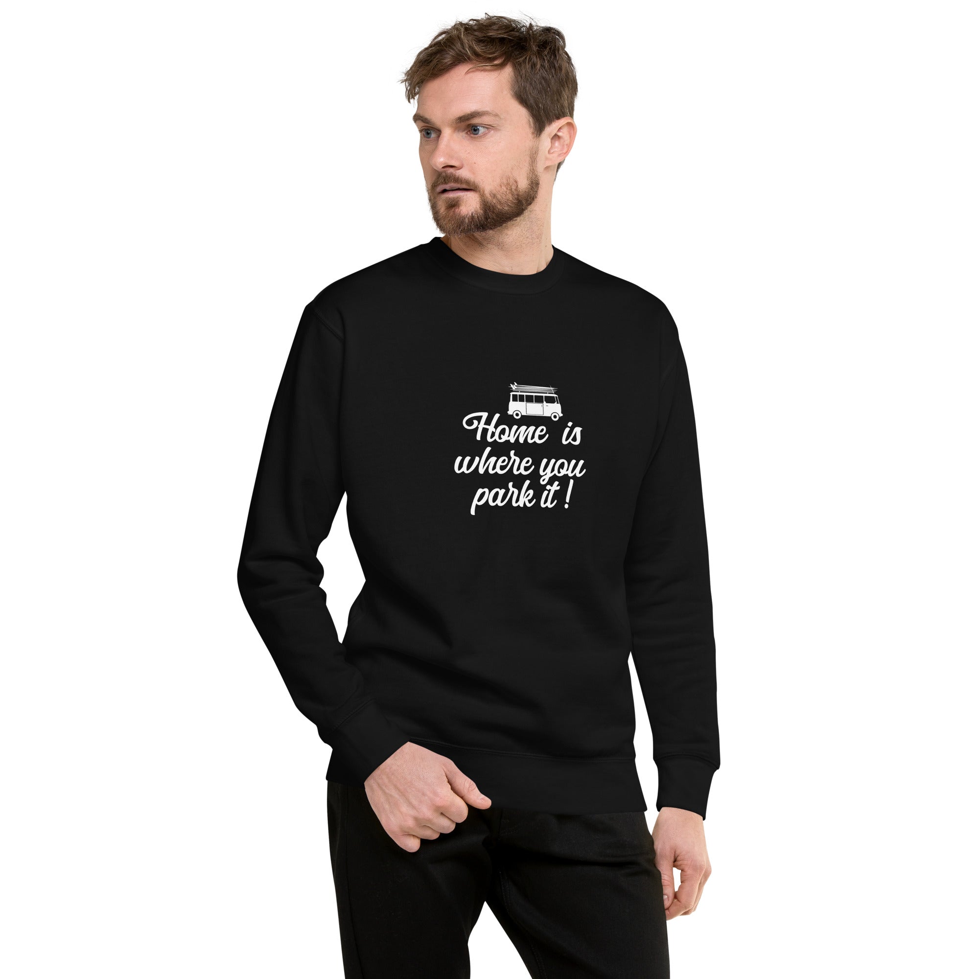 Sweatshirt premium unisexe White Surf Combi Home is where you park it