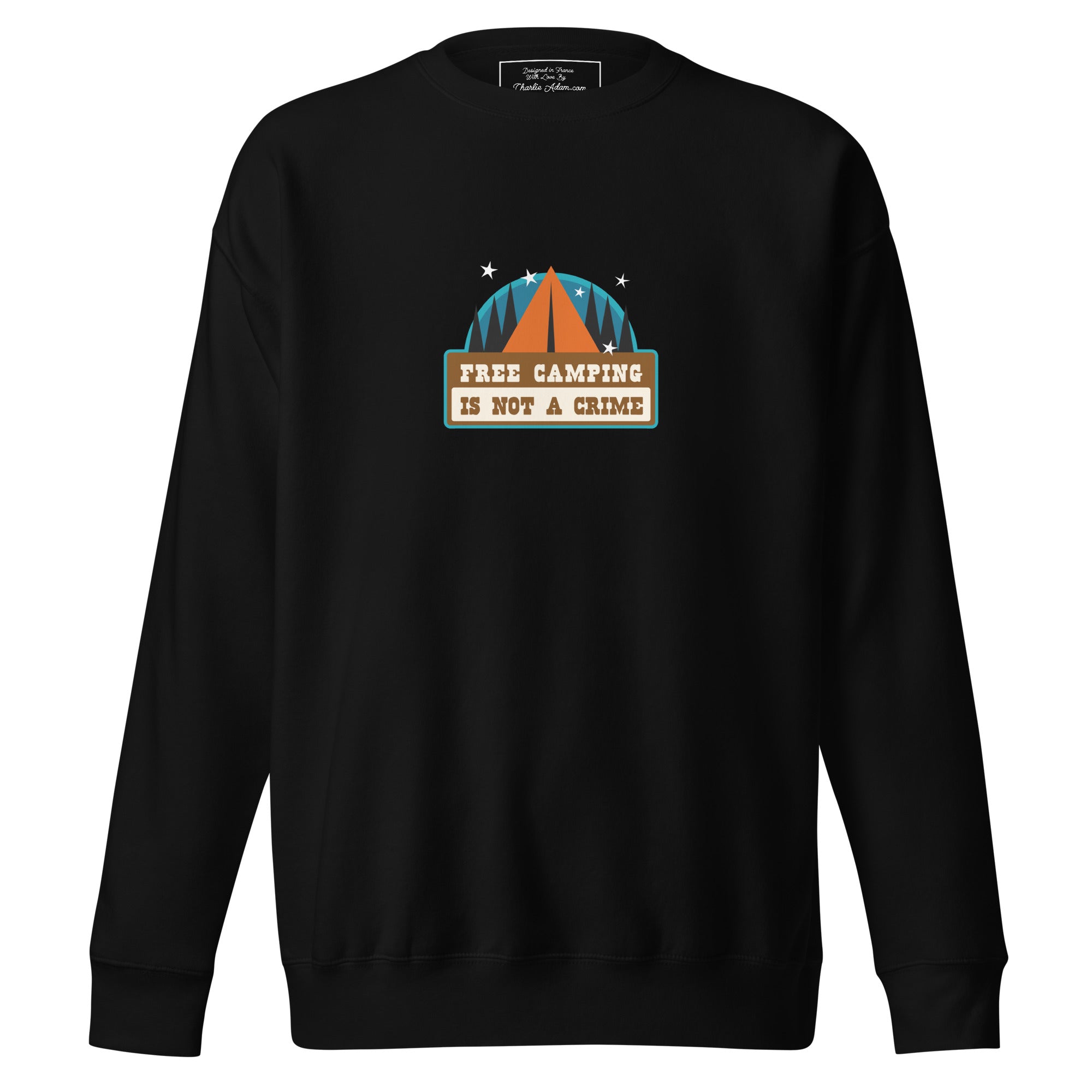 Sweatshirt premium unisexe Free camping is not a crime graphic