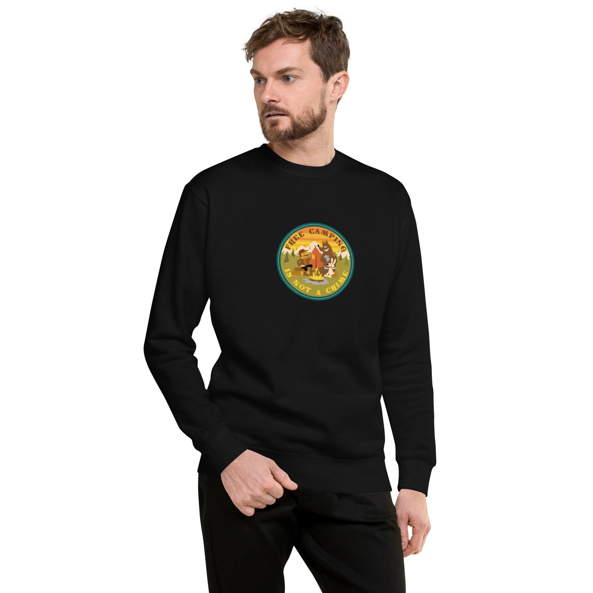 Unisex Premium Sweatshirt Free camping is not a crime