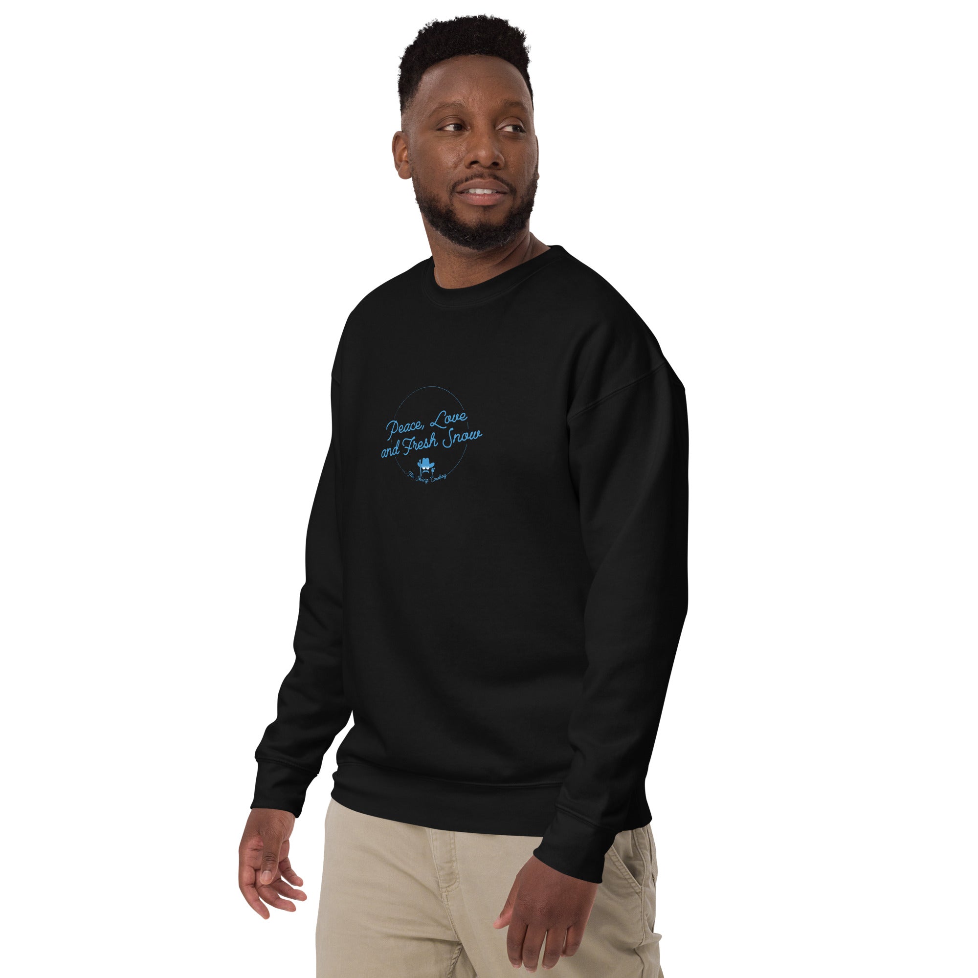 Unisex Premium Sweatshirt Peace, Love and Fresh Snow