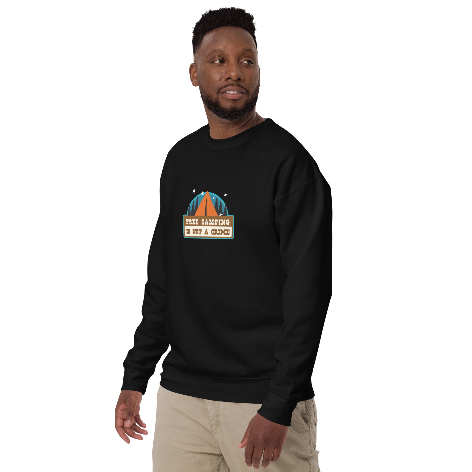Sweatshirt premium unisexe Free camping is not a crime graphic