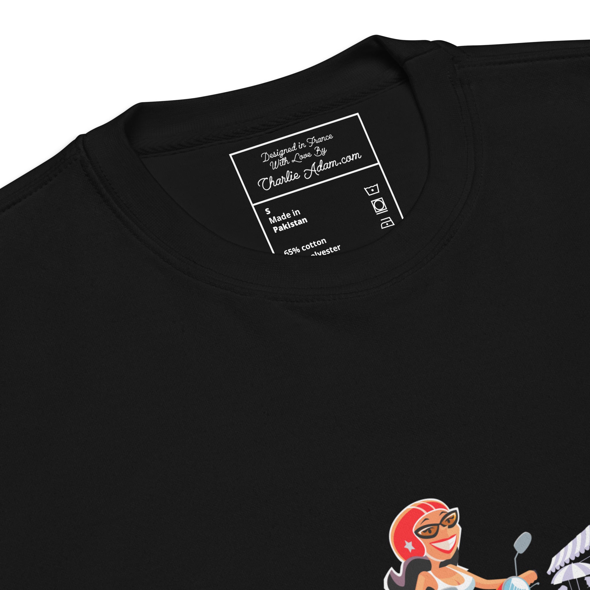 Sweatshirt premium unisexe Vespa Girl in St Tropez