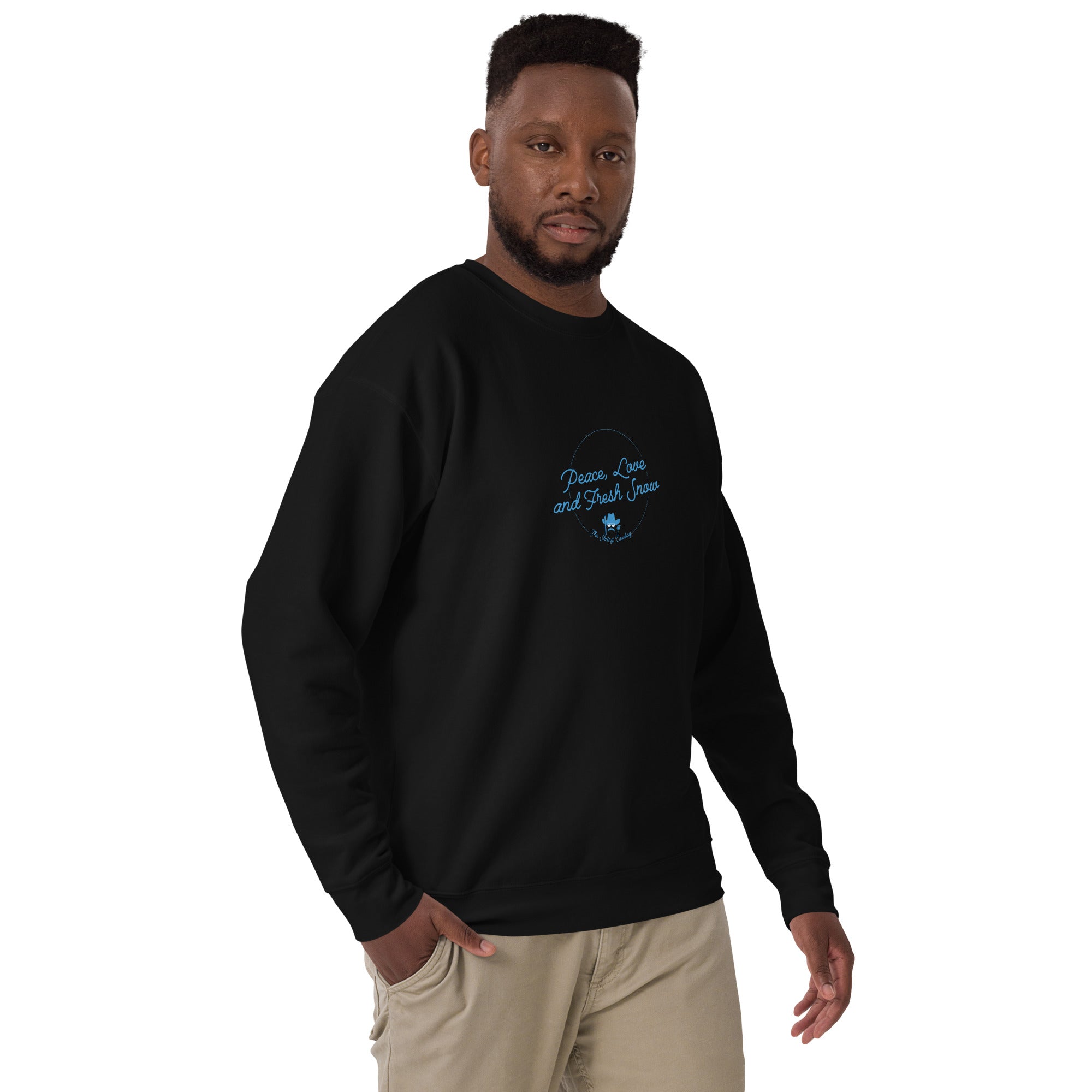 Unisex Premium Sweatshirt Peace, Love and Fresh Snow