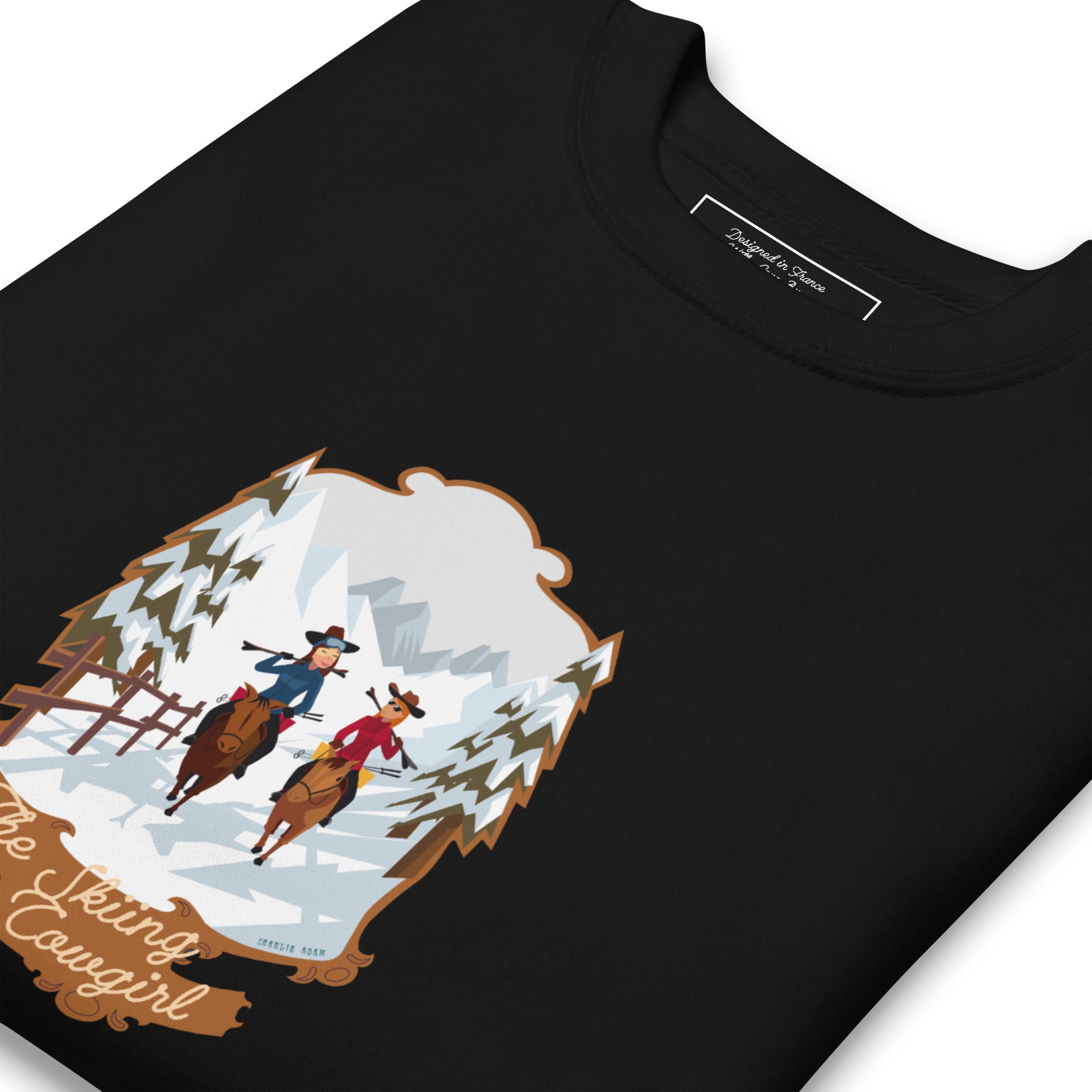 Sweatshirt premium unisexe The Skiing Cowgirl