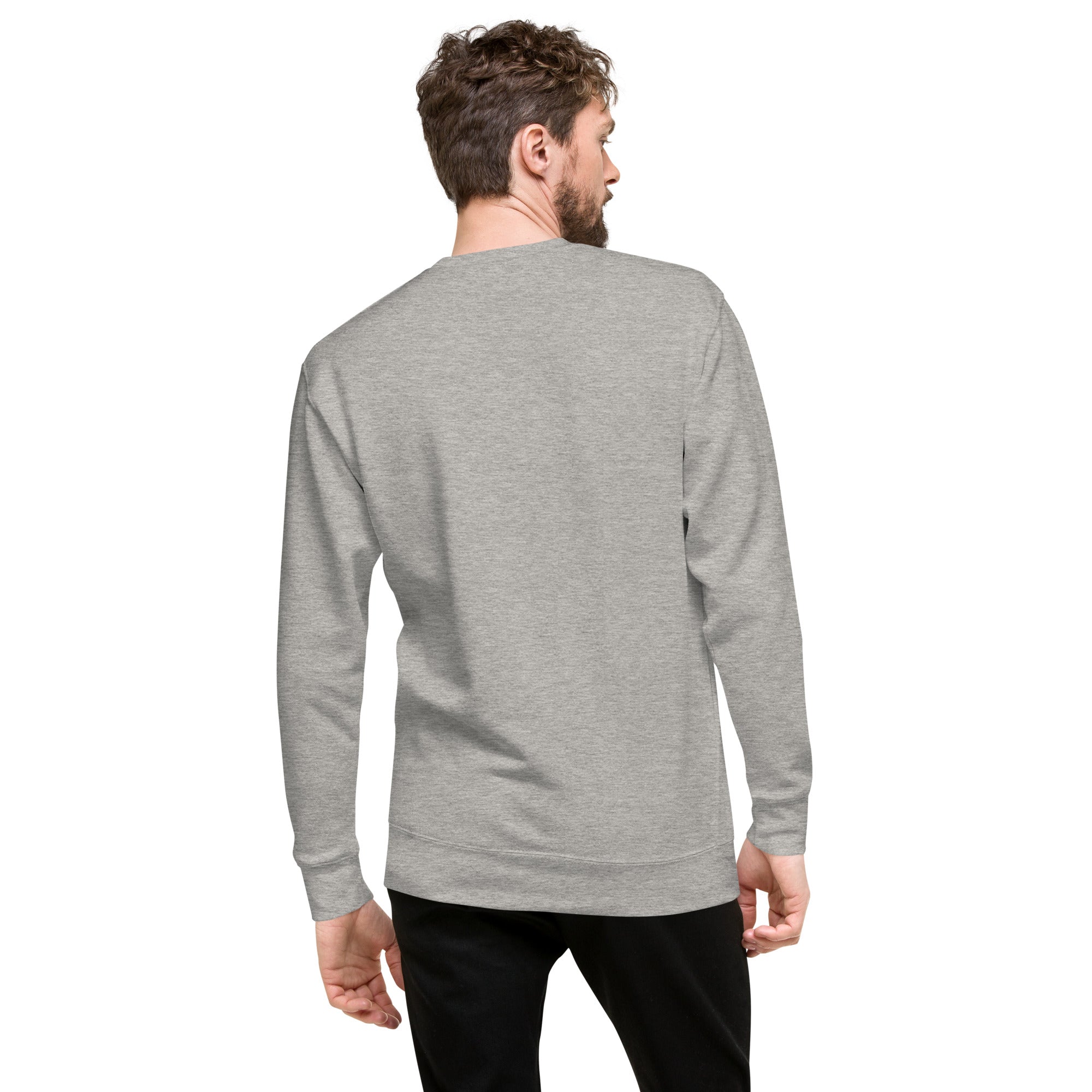 Unisex Premium Sweatshirt Ski Bum Old Gold large embroidered pattern