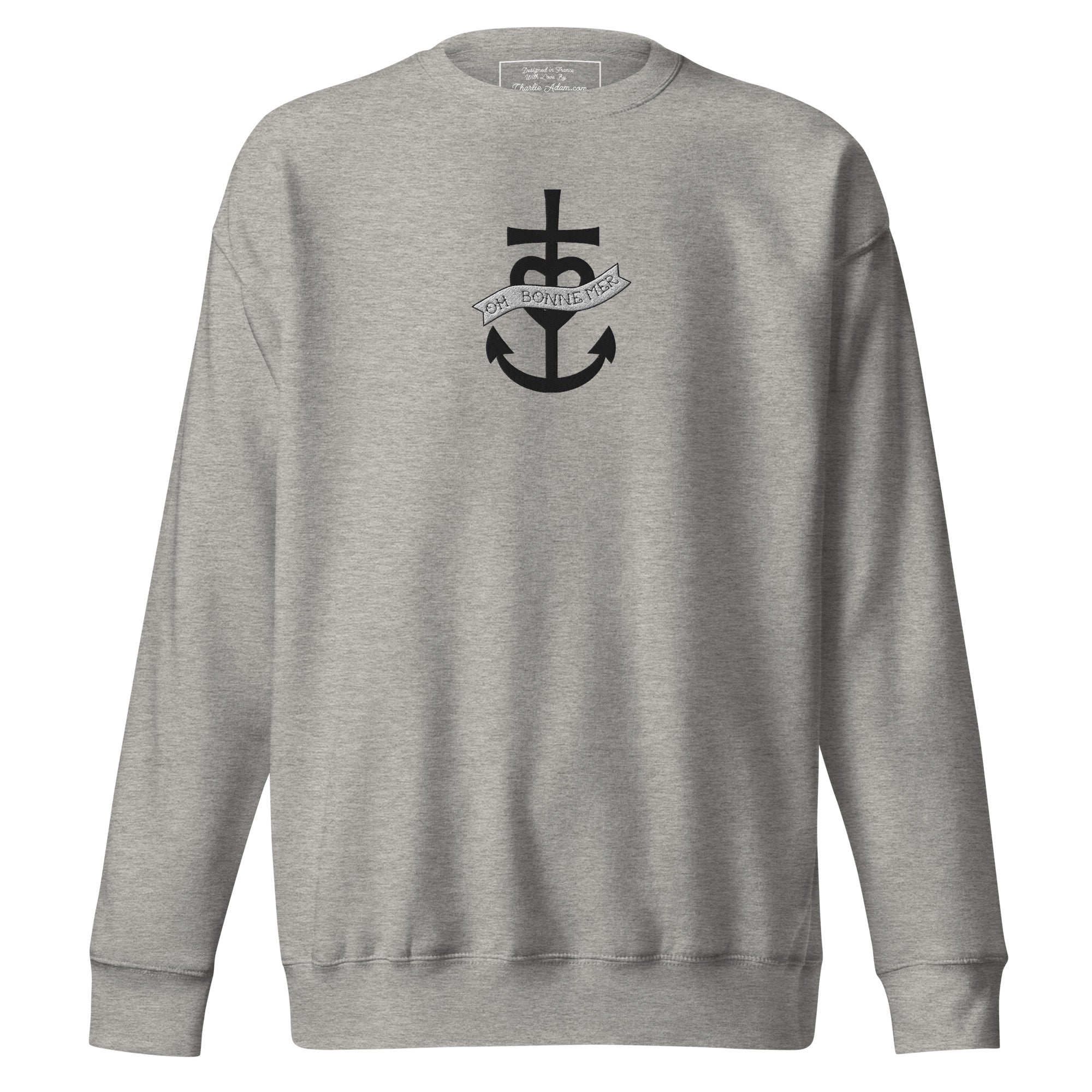 Sweatshirt premium unisexe Oh Bonne Mer 1 grand motif brodé