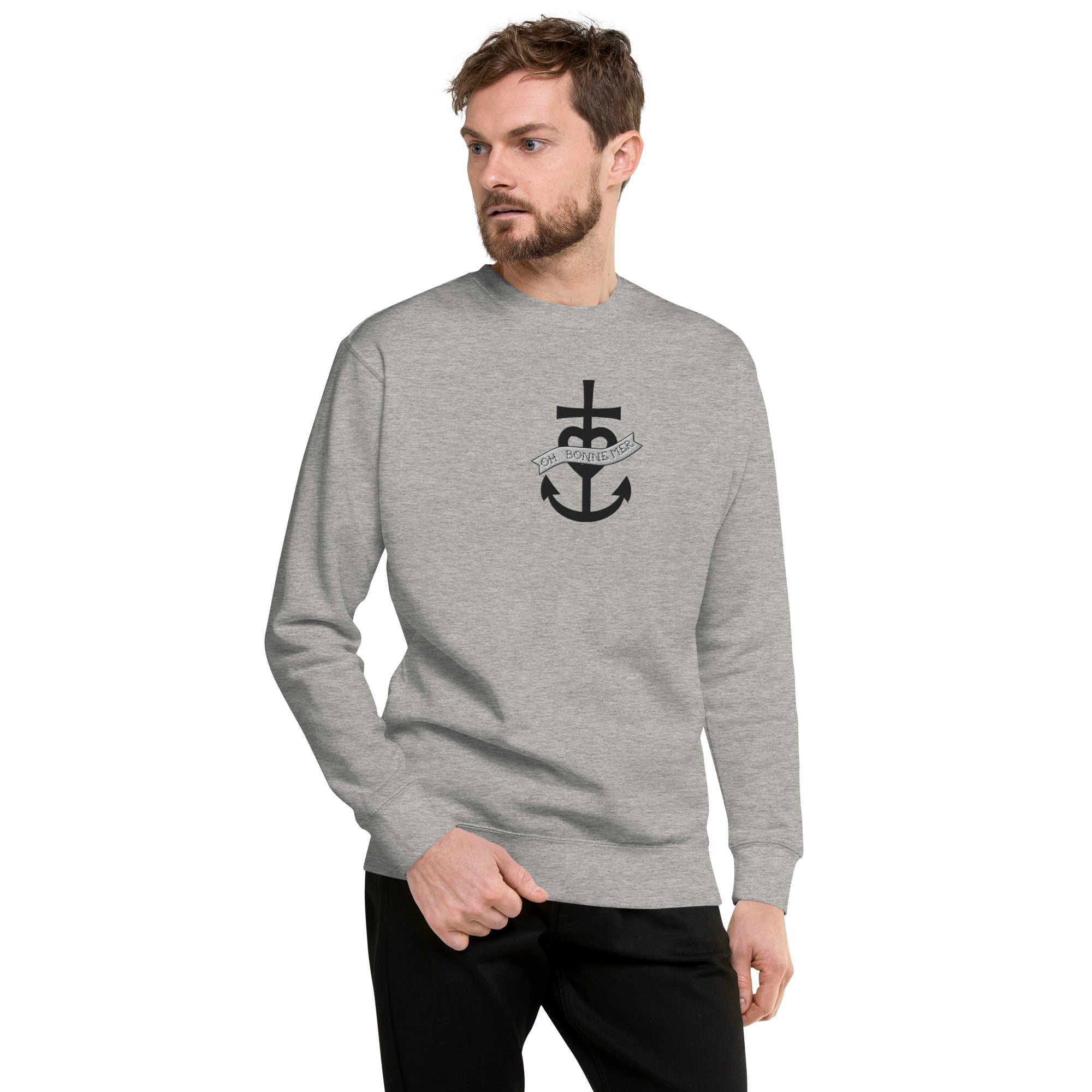 Sweatshirt premium unisexe Oh Bonne Mer 1 grand motif brodé