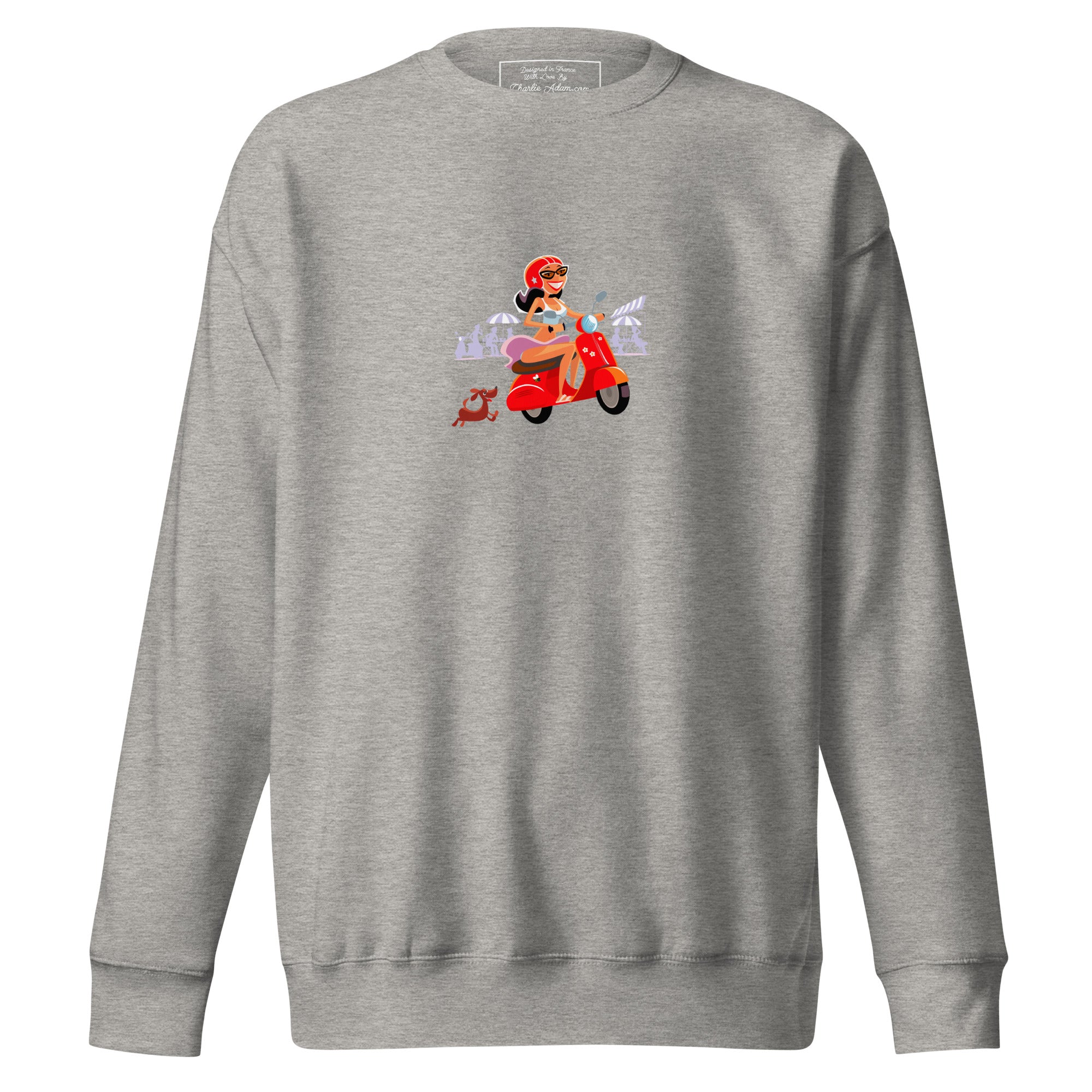 Sweatshirt premium unisexe Vespa Girl in St Tropez