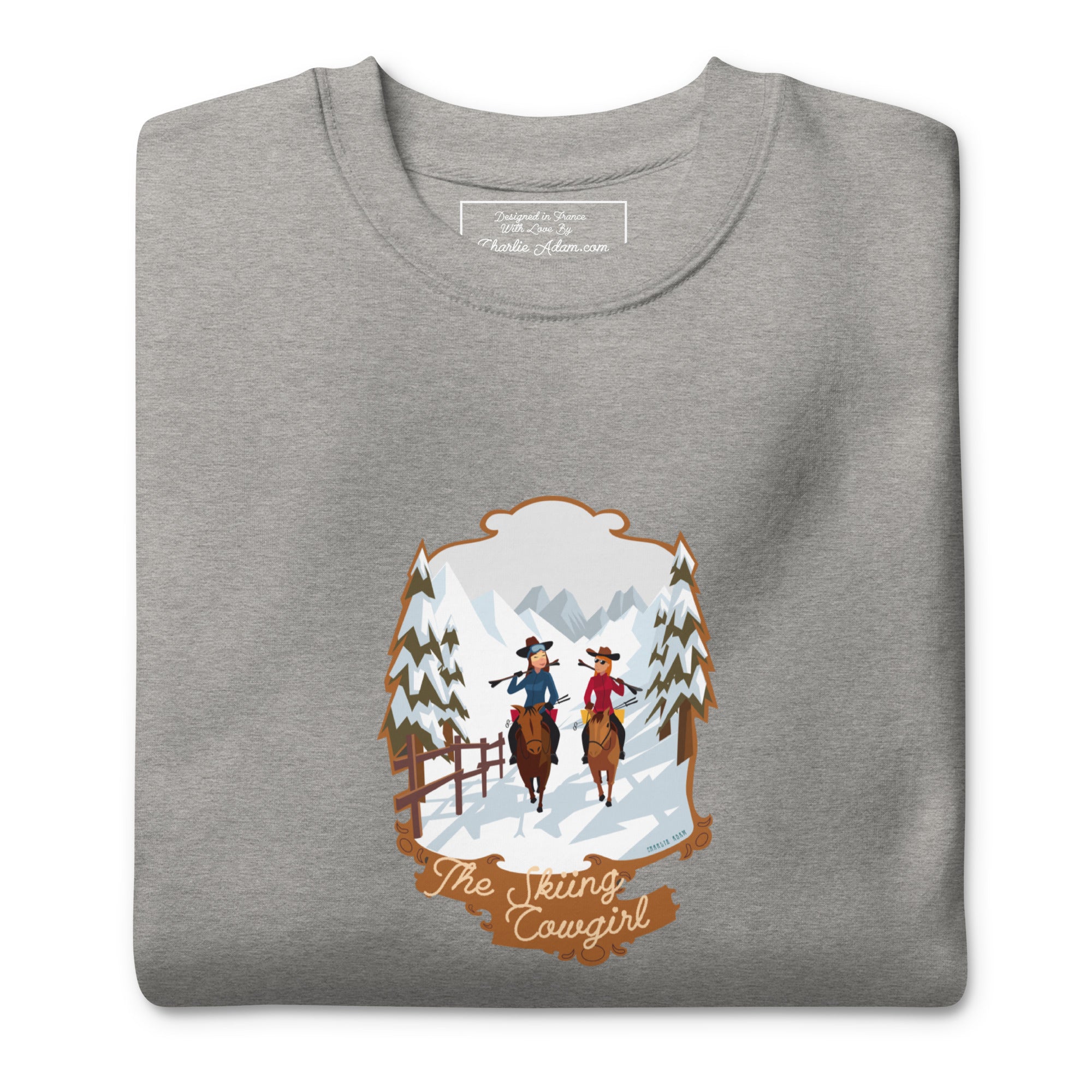 Sweatshirt premium unisexe The Skiing Cowgirl