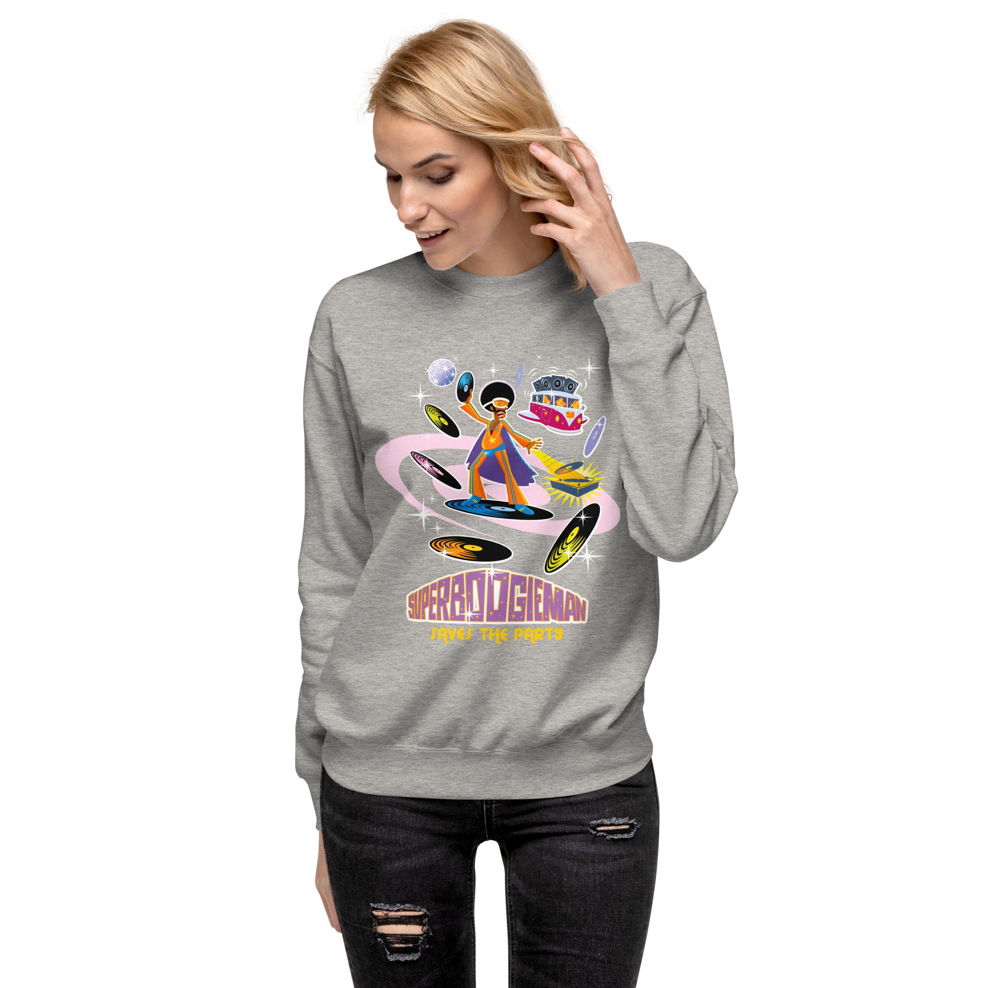 Unisex Premium Sweatshirt Superboogieman Saves the Party