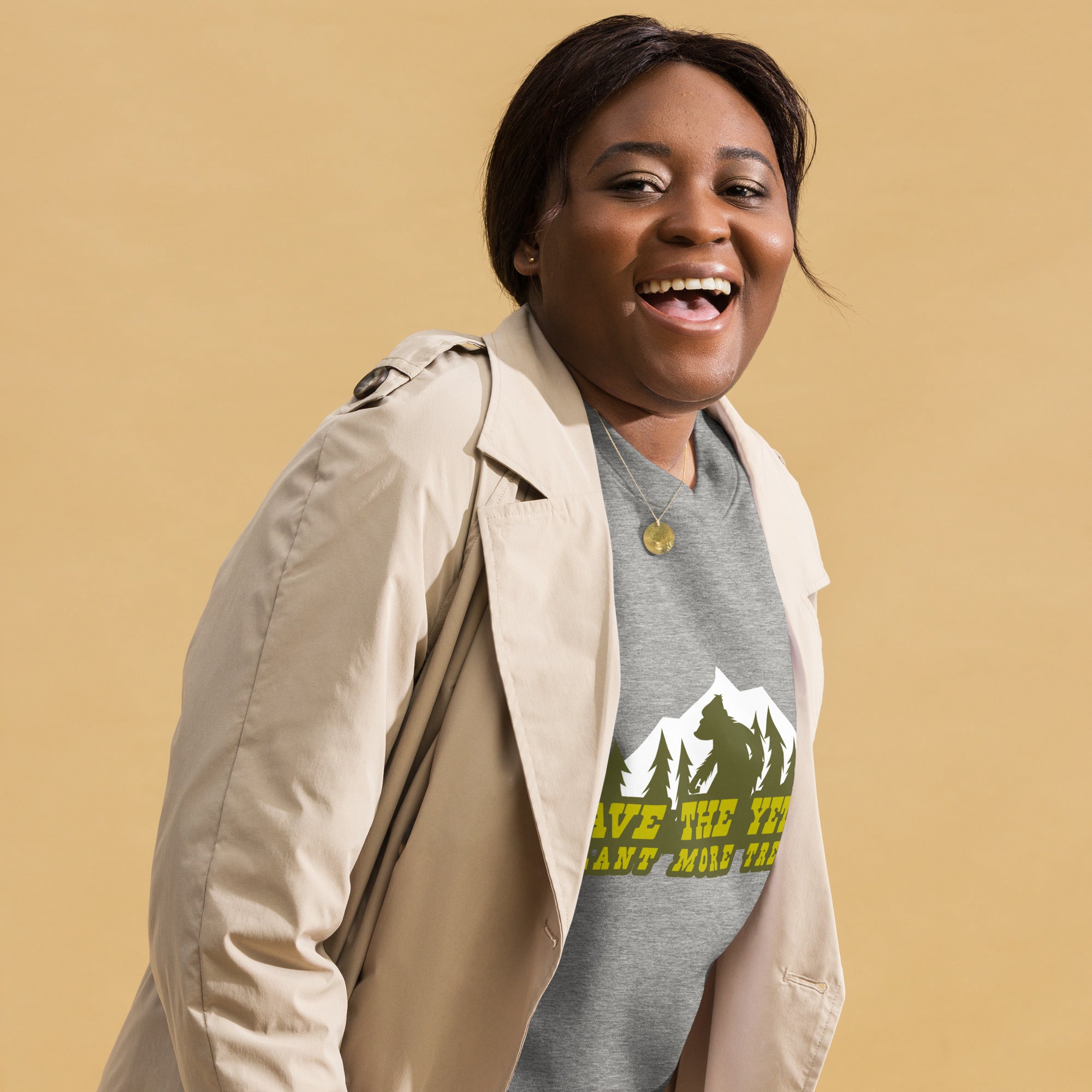 Unisex Premium Sweatshirt Save the Yetis, Plant more Trees