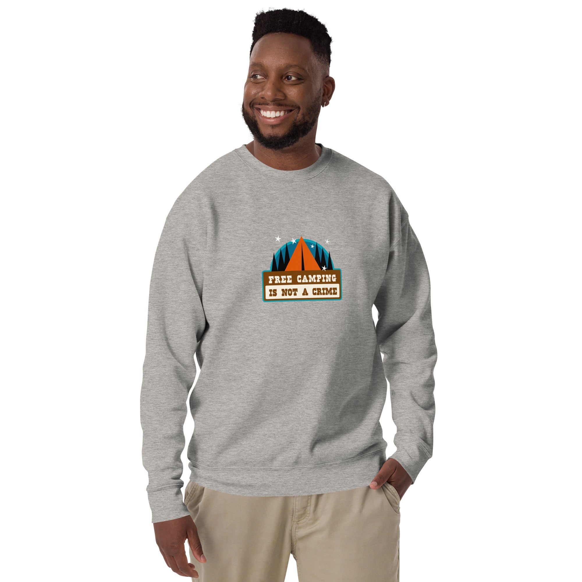 Sweatshirt premium unisexe Free camping is not a crime graphic