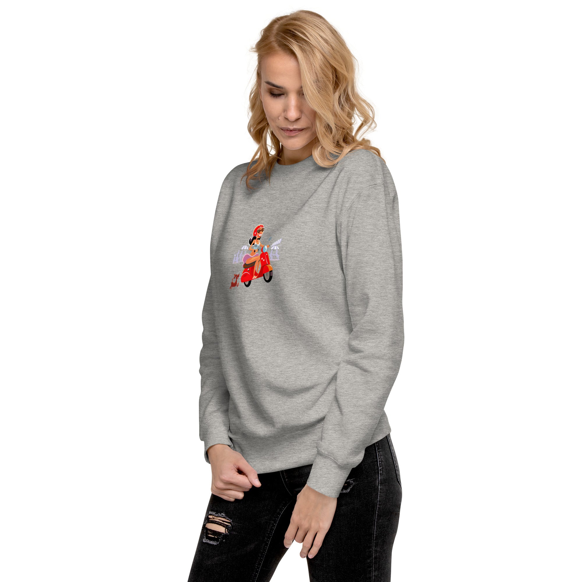 Sweatshirt premium unisexe Vespa Girl in St Tropez