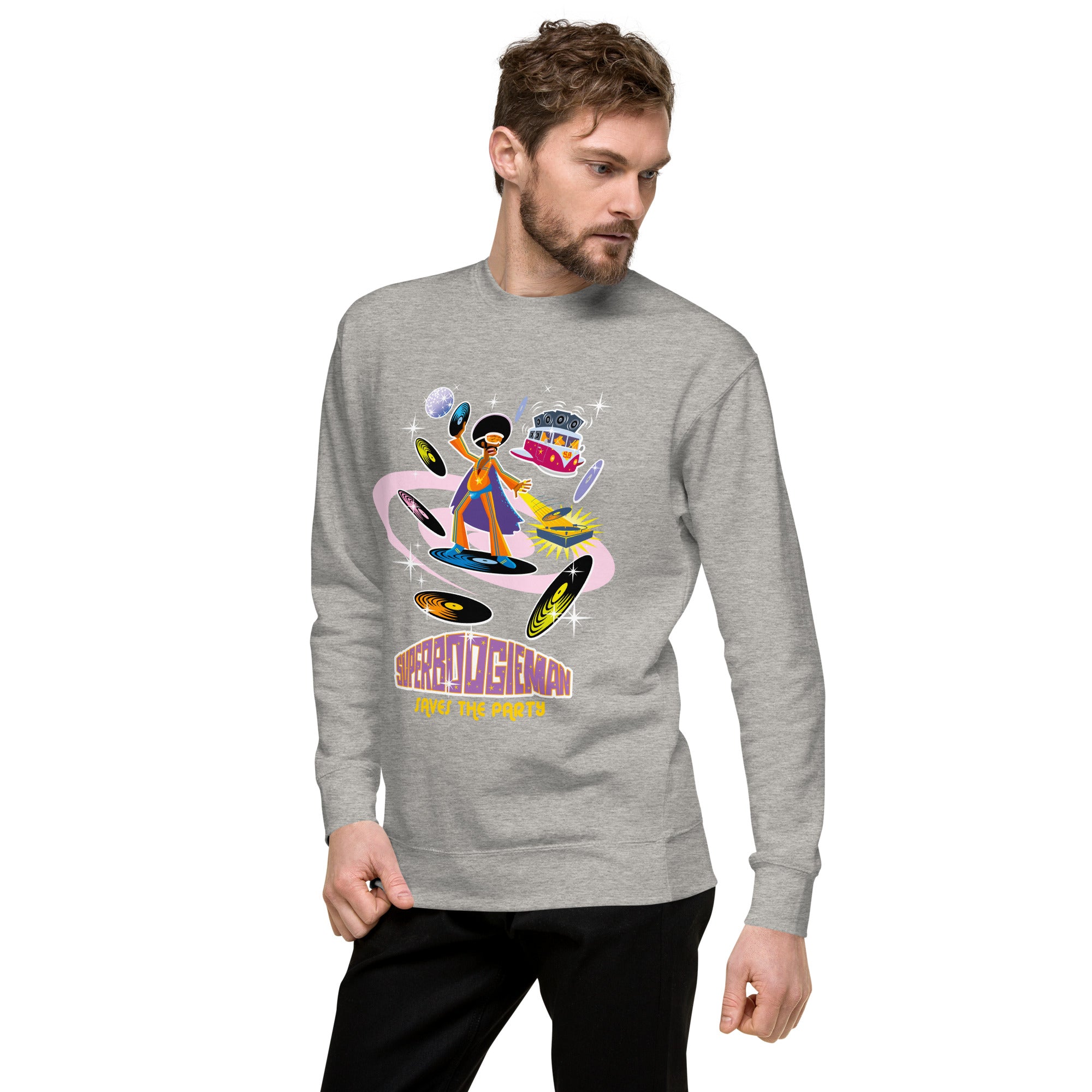 Unisex Premium Sweatshirt Superboogieman Saves the Party