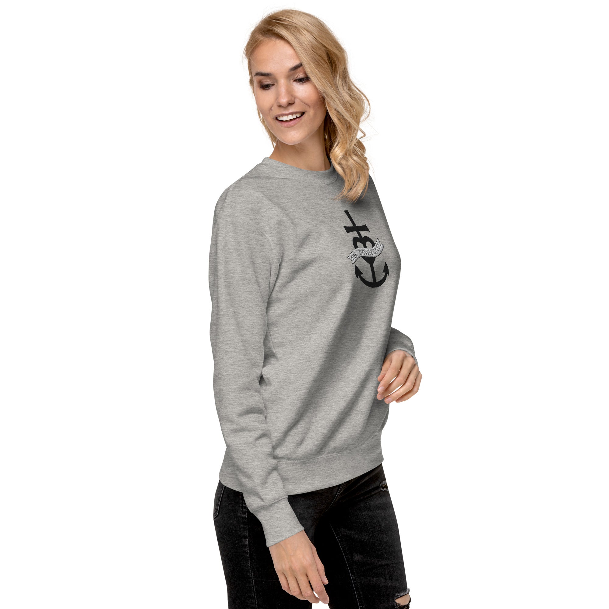 Sweatshirt premium unisexe Oh Bonne Mer 1 grand motif brodé