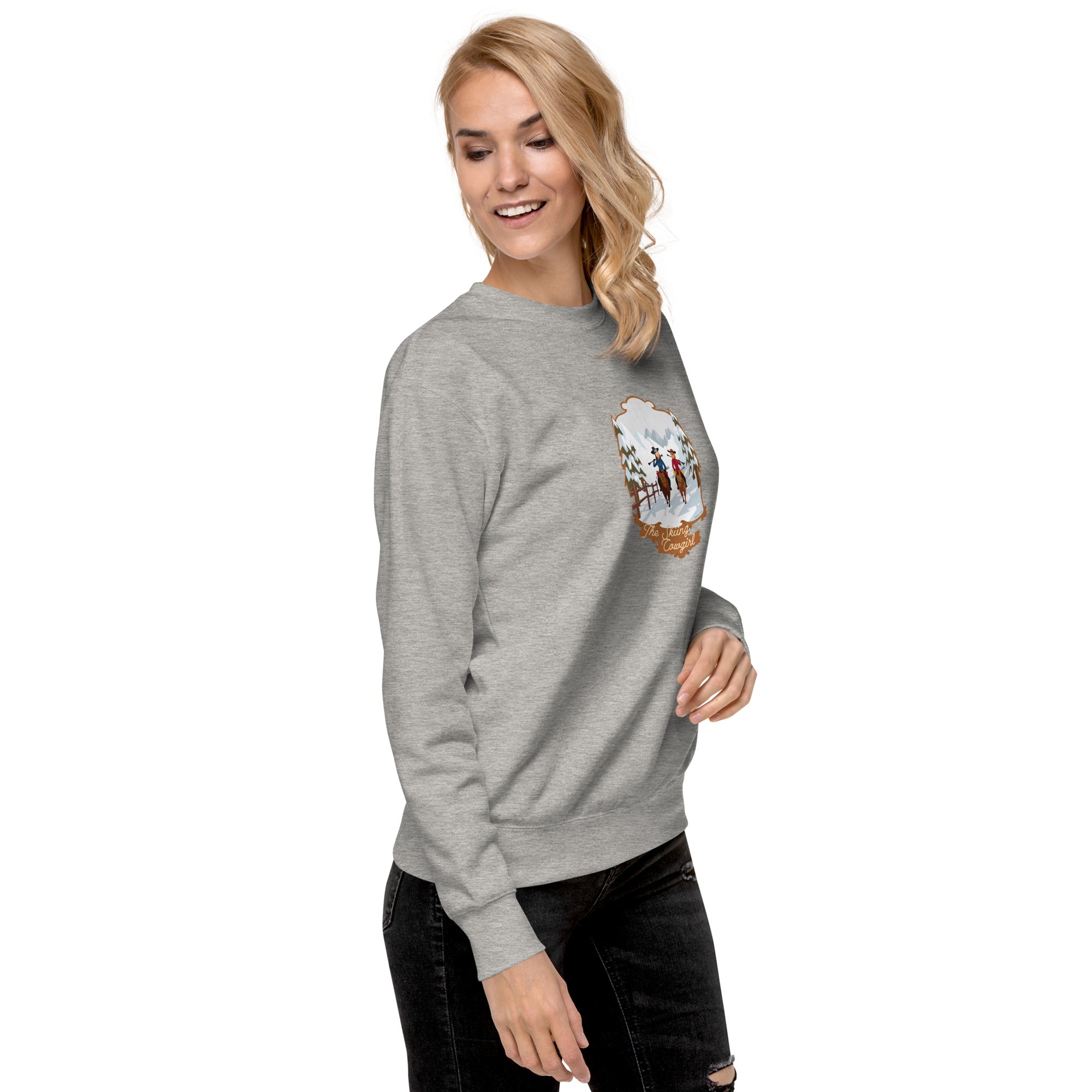 Sweatshirt premium unisexe The Skiing Cowgirl