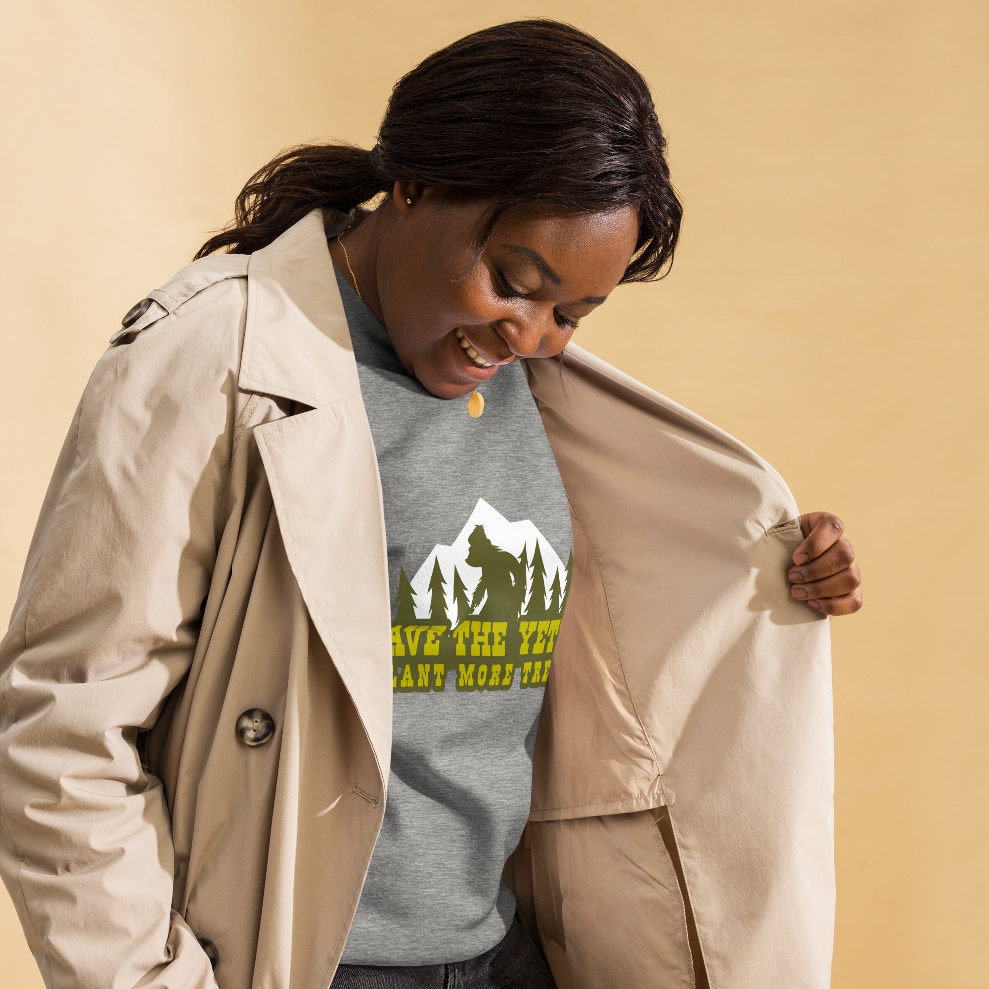 Unisex Premium Sweatshirt Save the Yetis, Plant more Trees