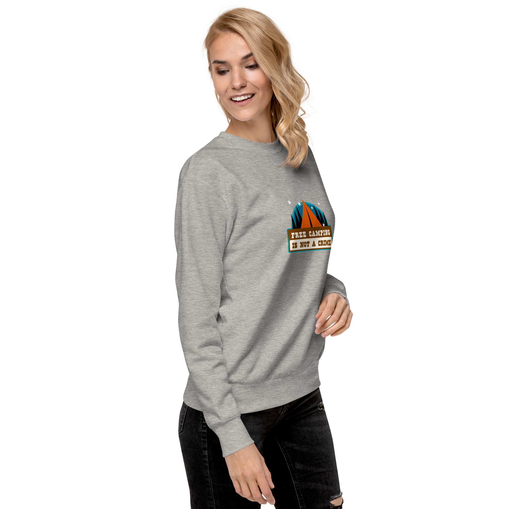 Sweatshirt premium unisexe Free camping is not a crime graphic